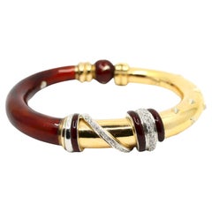 LaNouvelle Bague 18K Gold & Silber Emaille-Diamant-Armband
