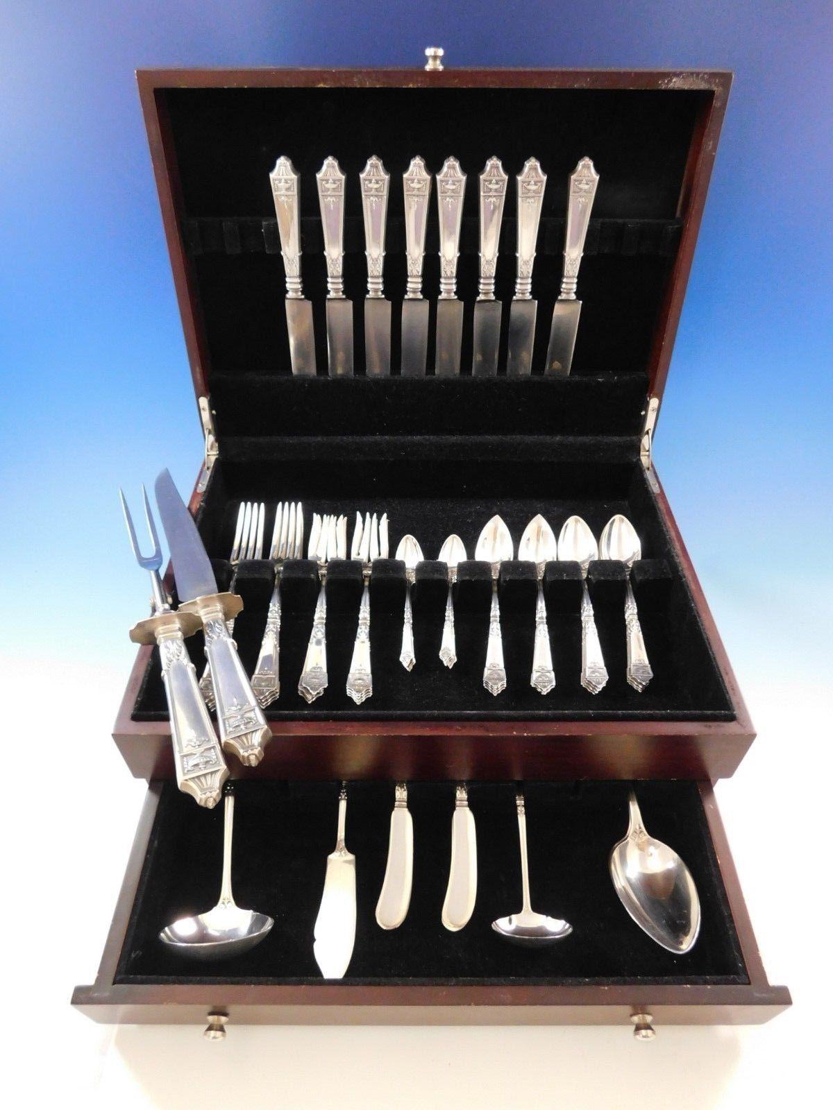 Lansdowne by Gorham sterling silver flatware set - 63 pieces. This set includes:

Eight knives, 8 1/2