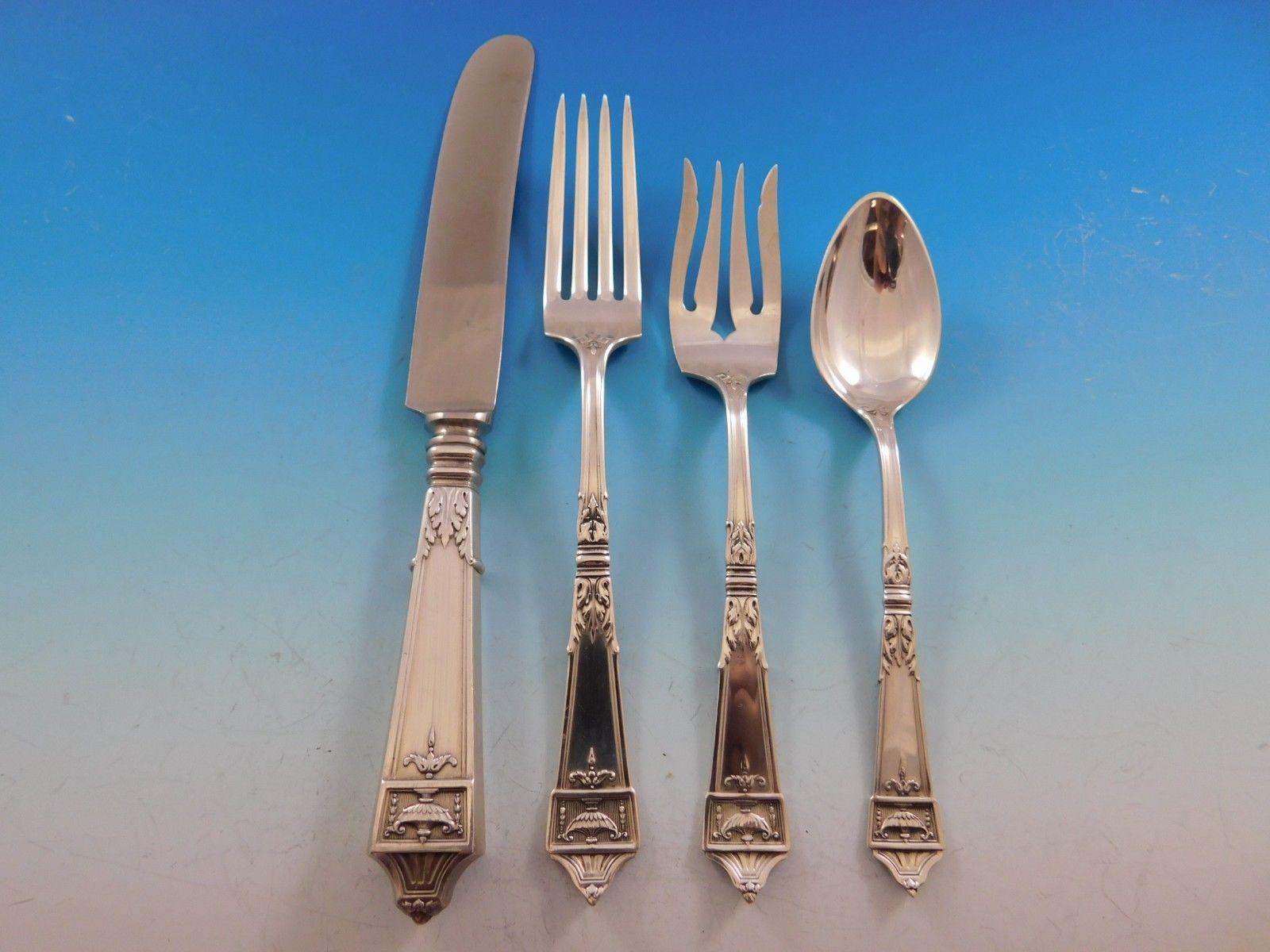 Lansdowne by Gorham Sterling Silver Flatware Service for Eight Set 63 Pieces In Excellent Condition In Big Bend, WI