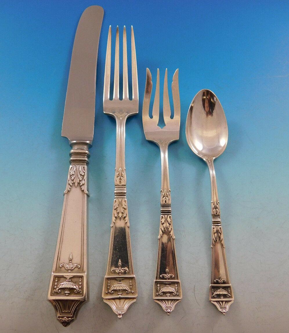 Outstanding dinner size Lansdowne by Gorham sterling silver flatware set - 82 pieces. This set includes:

12 dinner size knives, 9 1/2