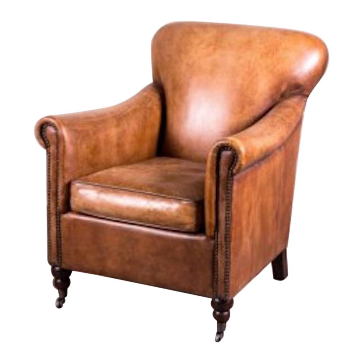 Lansdowne Vintage Style Tan Leather Armchair, 20th Century For Sale