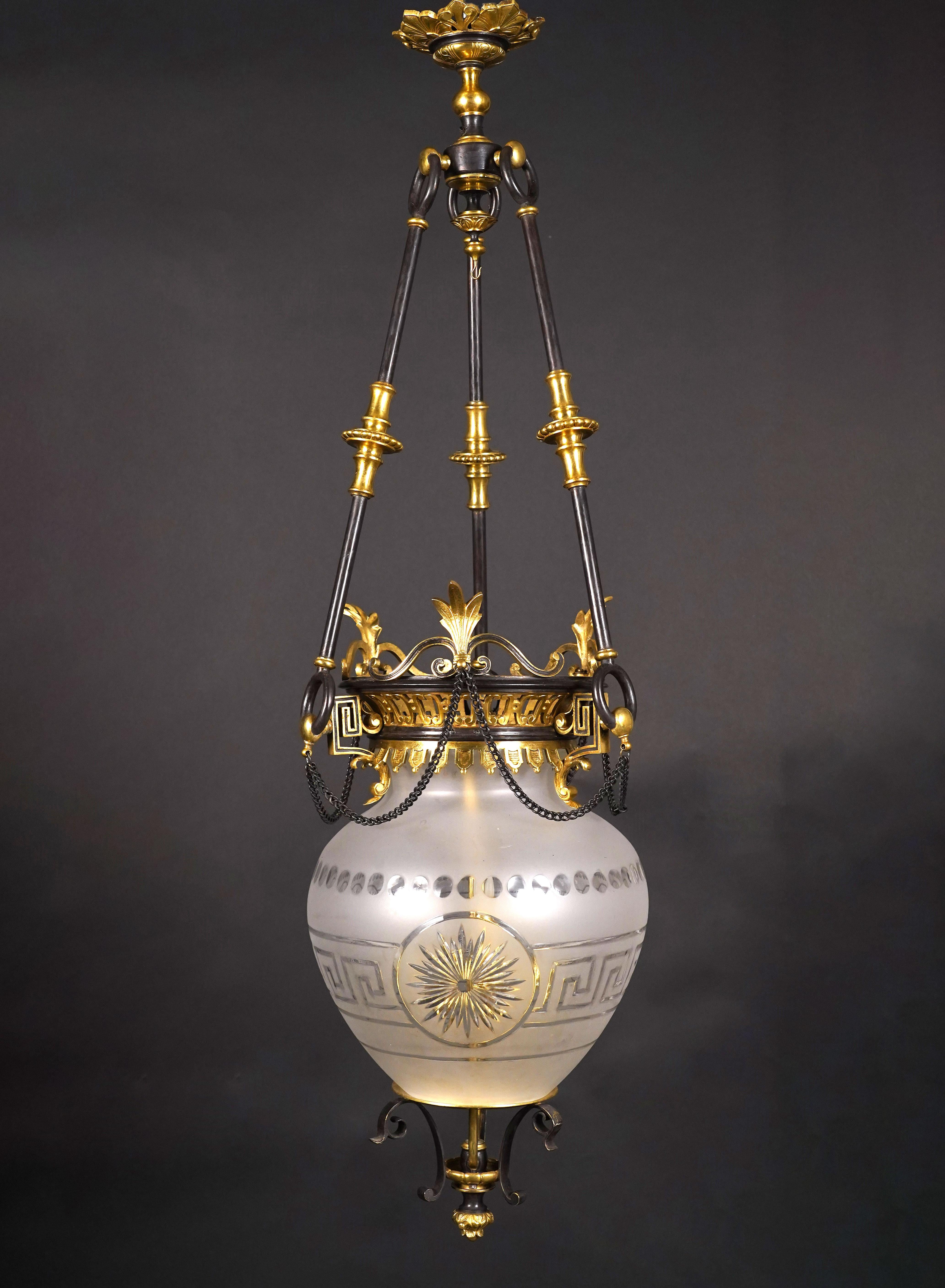 Français Lanterne attribuée à la Maison Millet, France, vers 1890 en vente