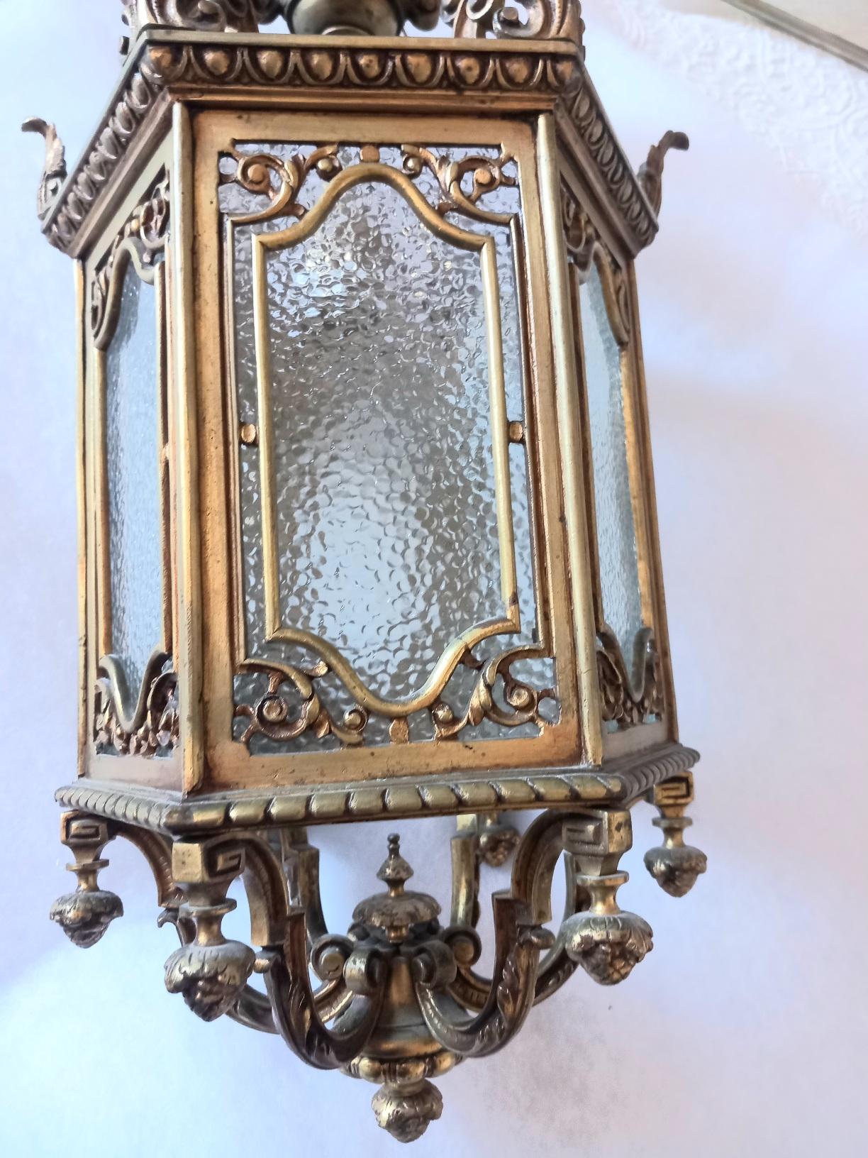  Lantern  Bronze From the Early 20th Century, France For Sale 10