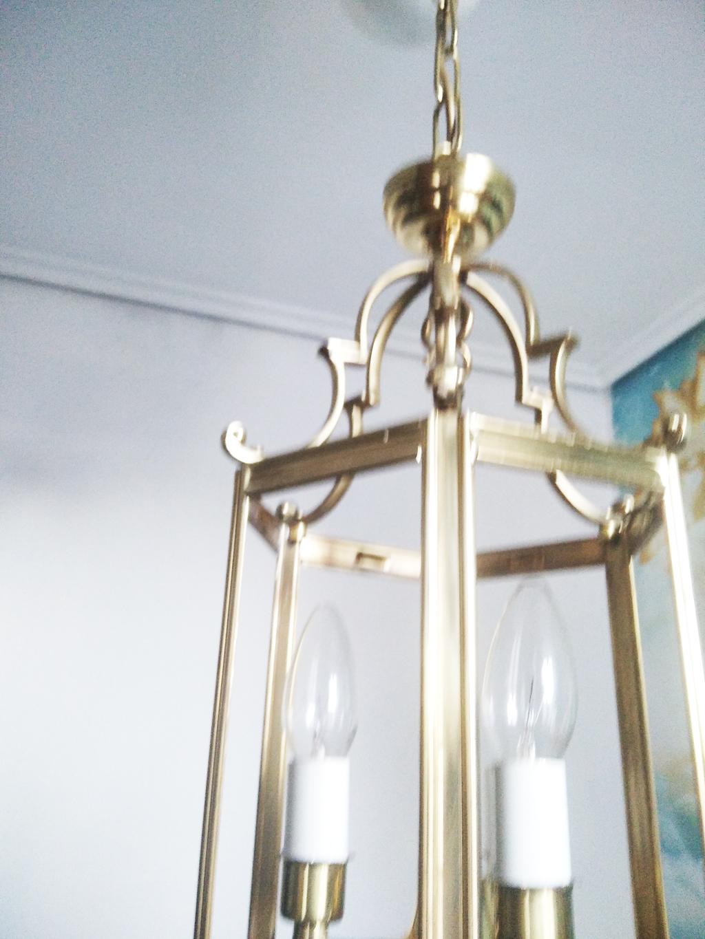 Lampe de lanterne en laiton du milieu du 20e siècle, France en vente 6