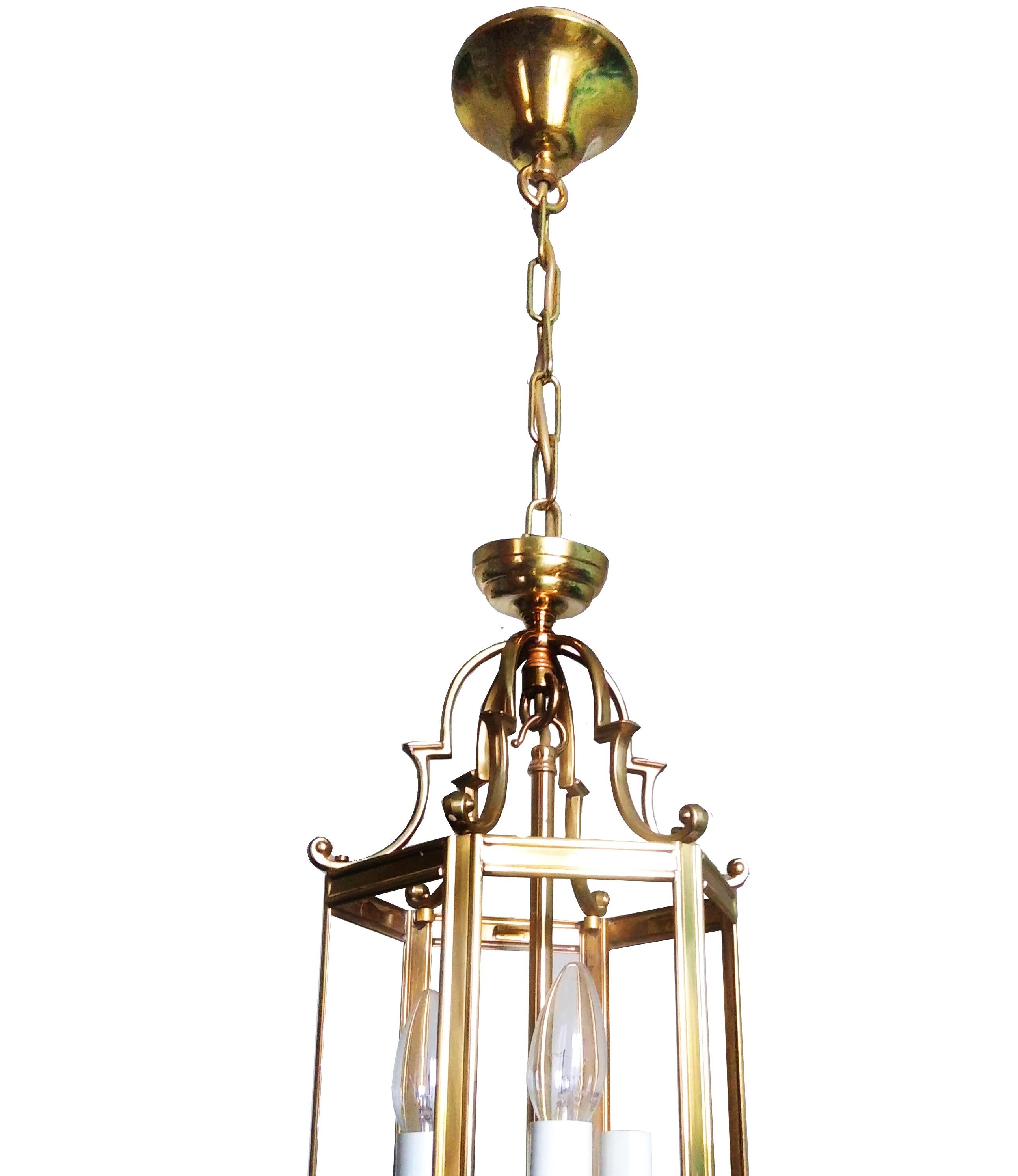Lampe de lanterne en laiton du milieu du 20e siècle, France en vente 9