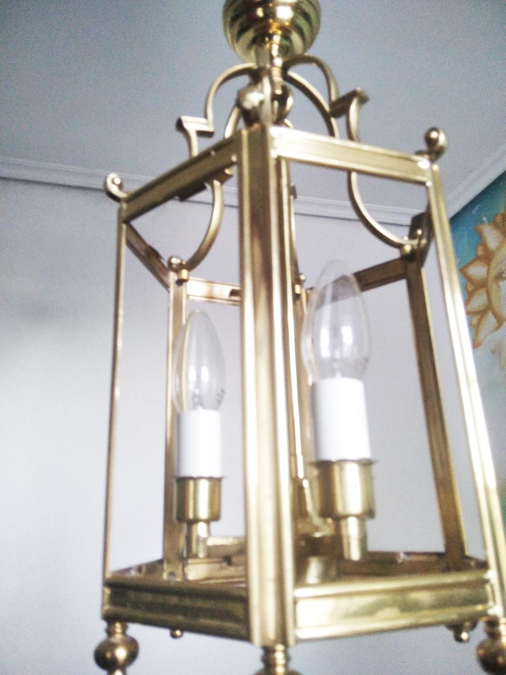 Lampe de lanterne en laiton du milieu du 20e siècle, France en vente 1