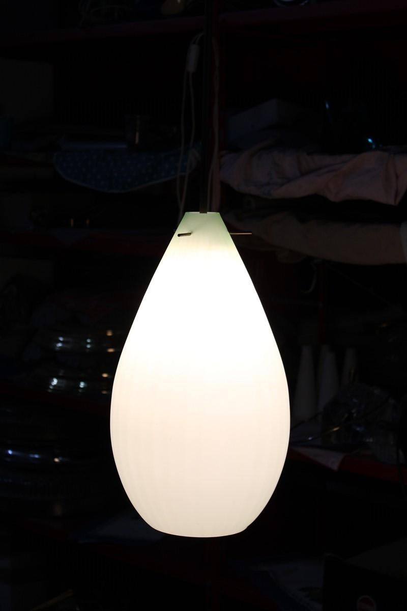 Lantern Ceiling Lamp Italian Midcentury Murano Art Glass Brass Green Clear, 1950 For Sale 2