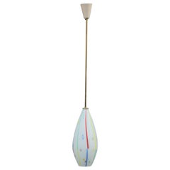 Lanterne de plafond Midcentury Brass Italy Dino Martens Style Multi-Color Toso
