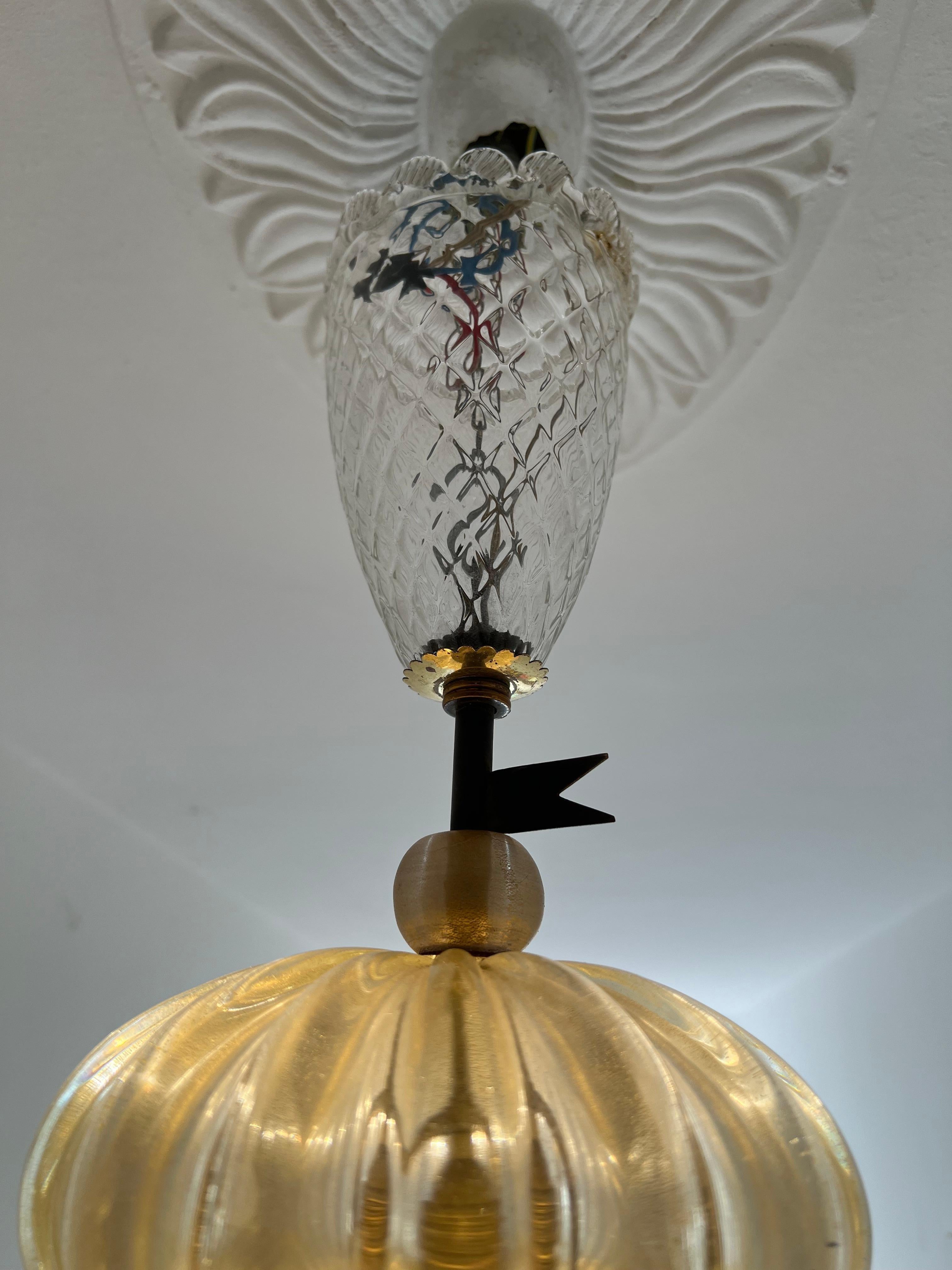 Lampadario a lanterna di Barovier&Toso, Murano, anni '50 6