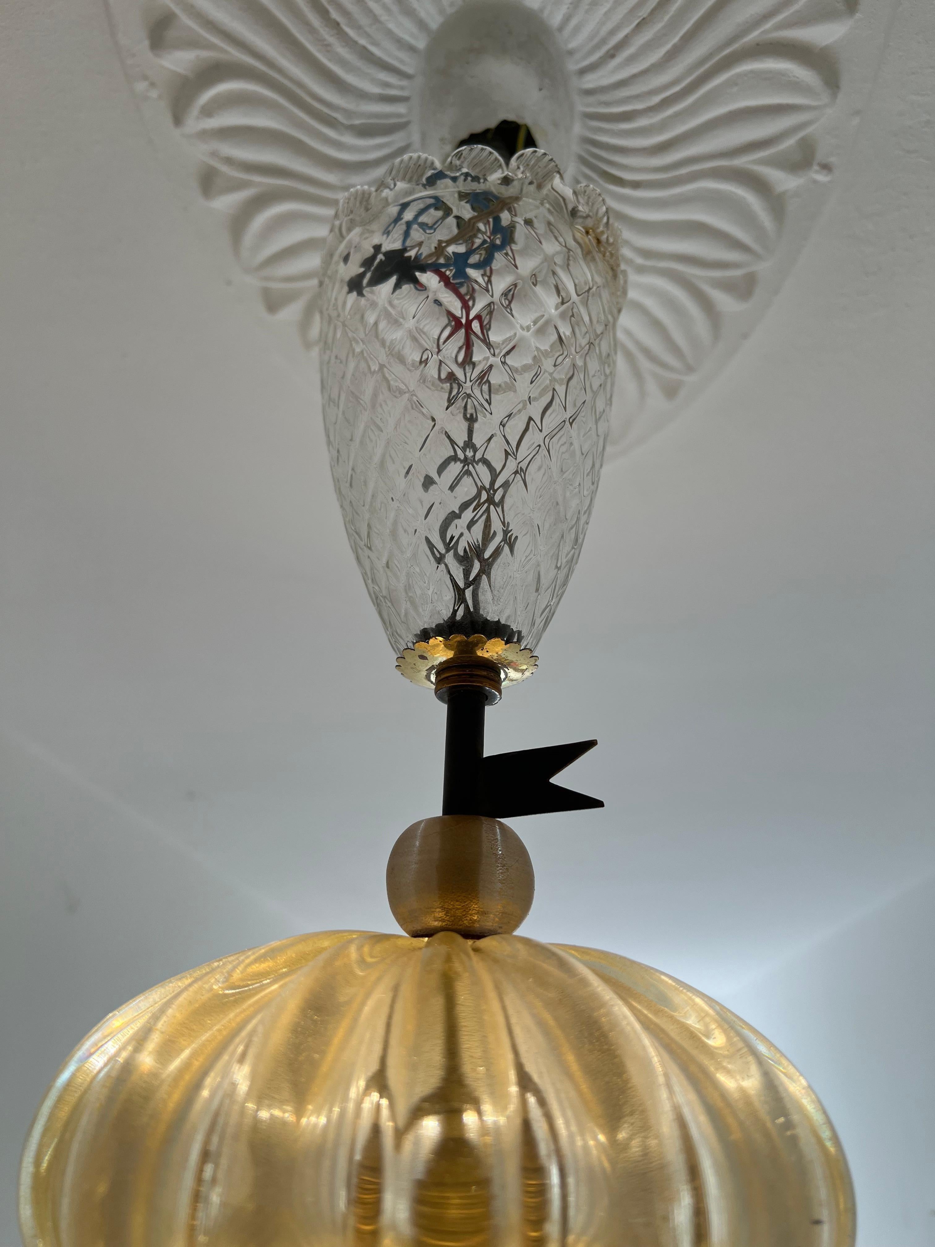 Lantern Chandelier by Barovier & Toso, Murano, 1950s 9