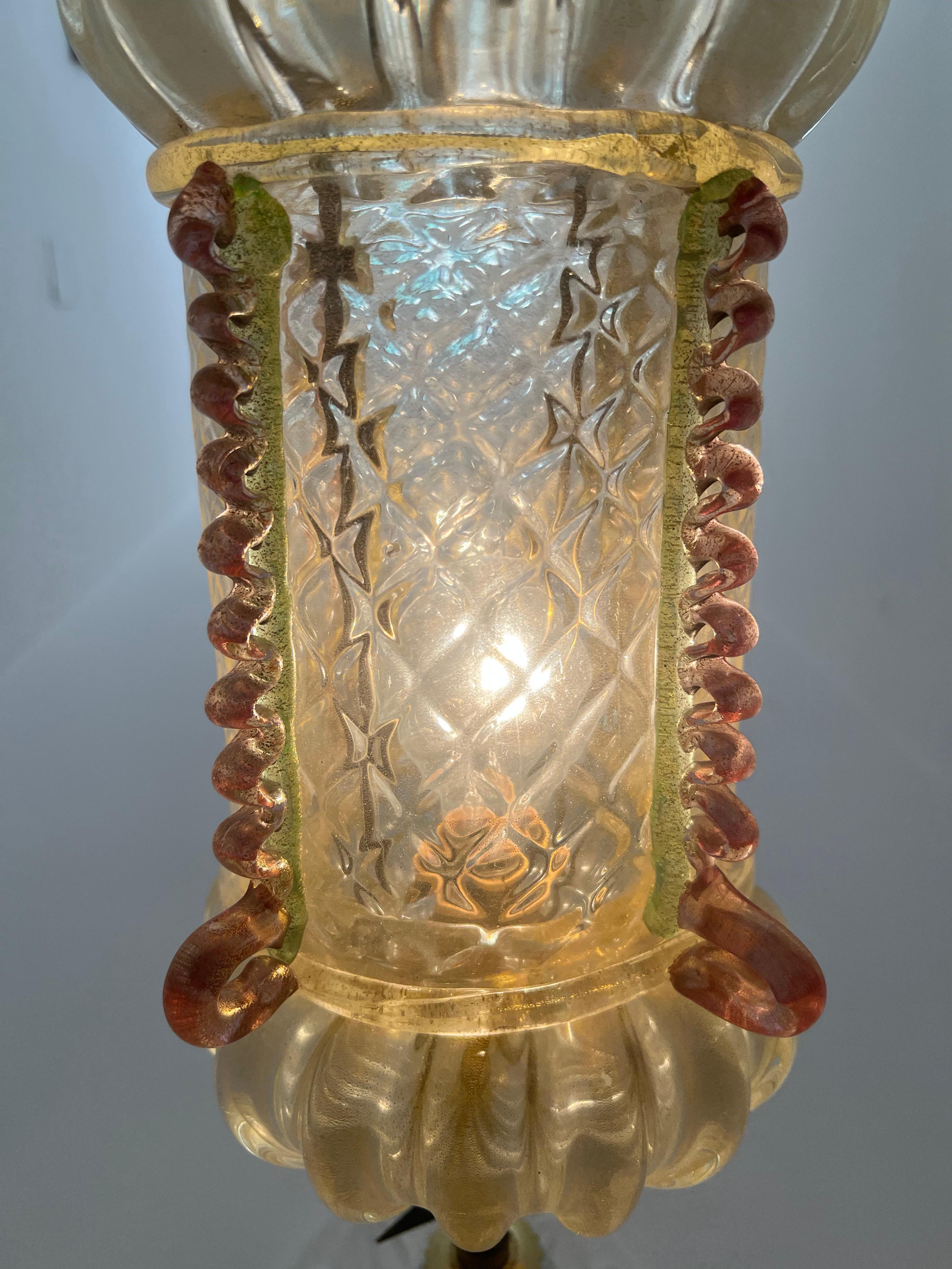 Lantern Chandelier by Barovier & Toso, Murano, 1950s 12