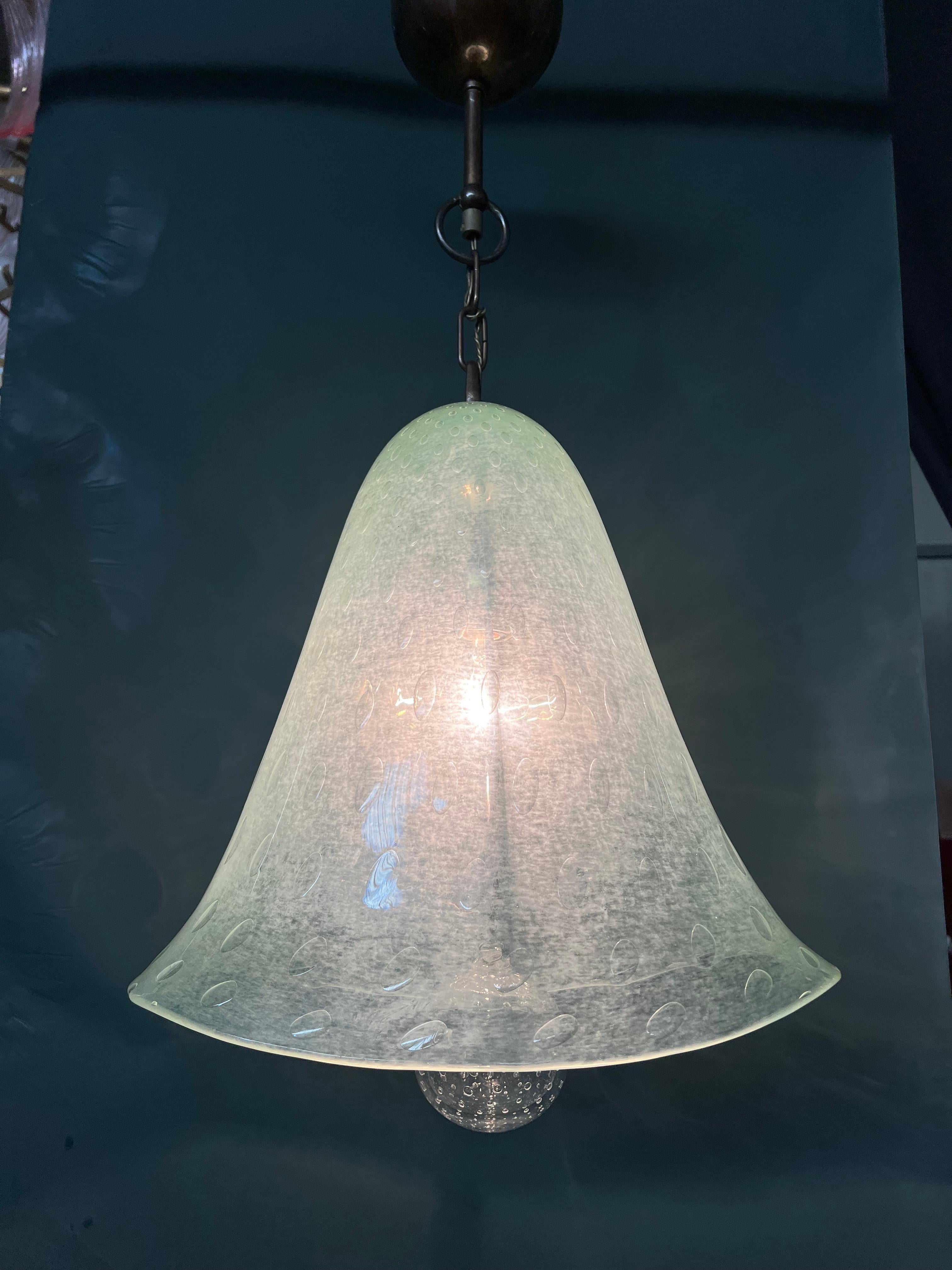Brass Lantern chandelier by Barovier & Toso, Murano For Sale