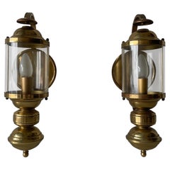 Paire d'appliques en laiton et verre, 1970, Allemagne