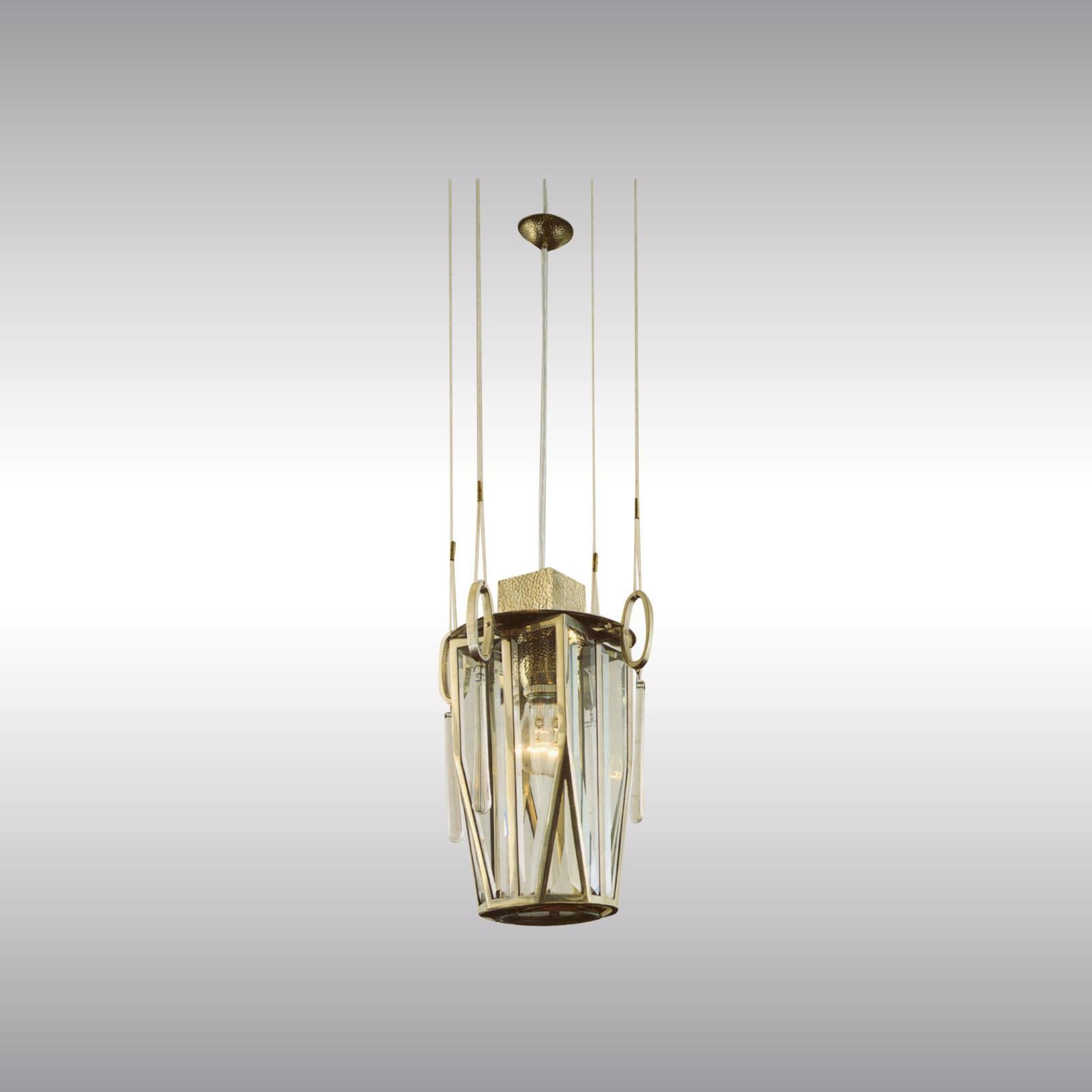 Hand-Crafted  Lantern for the Baroness Magda Mautner Markhof, brass hammered silver plated For Sale