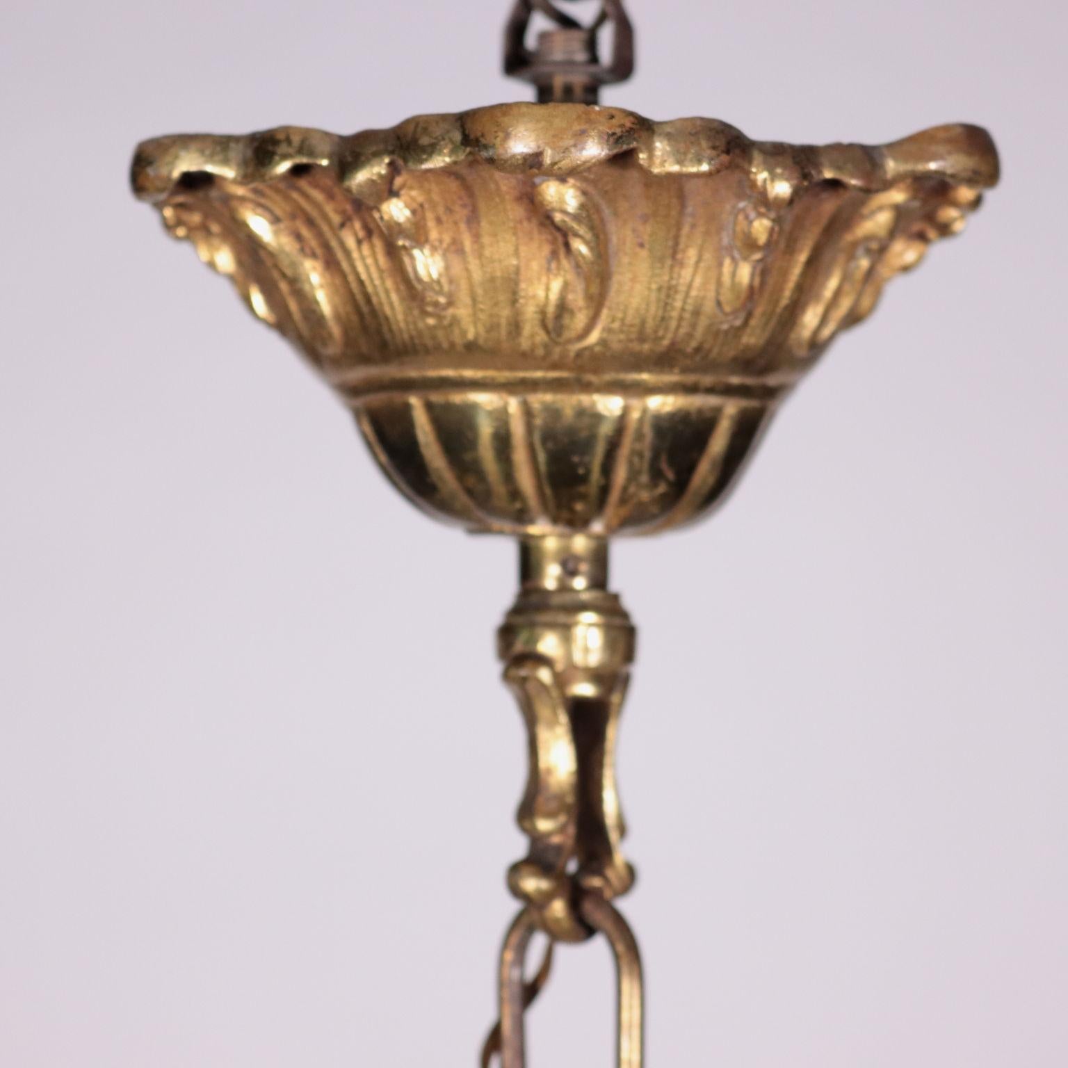 Other Lantern Glass Gilded Bronze, Italy, Early 20th Century