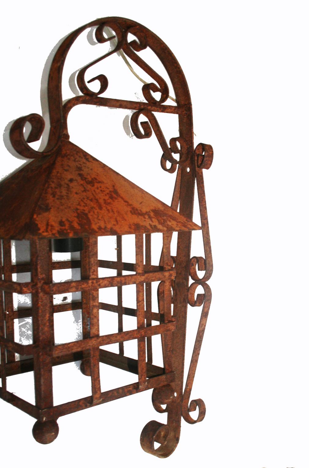 Medieval  Wrought Iron Lantern, From Toledo, Spain, Early 20th Century