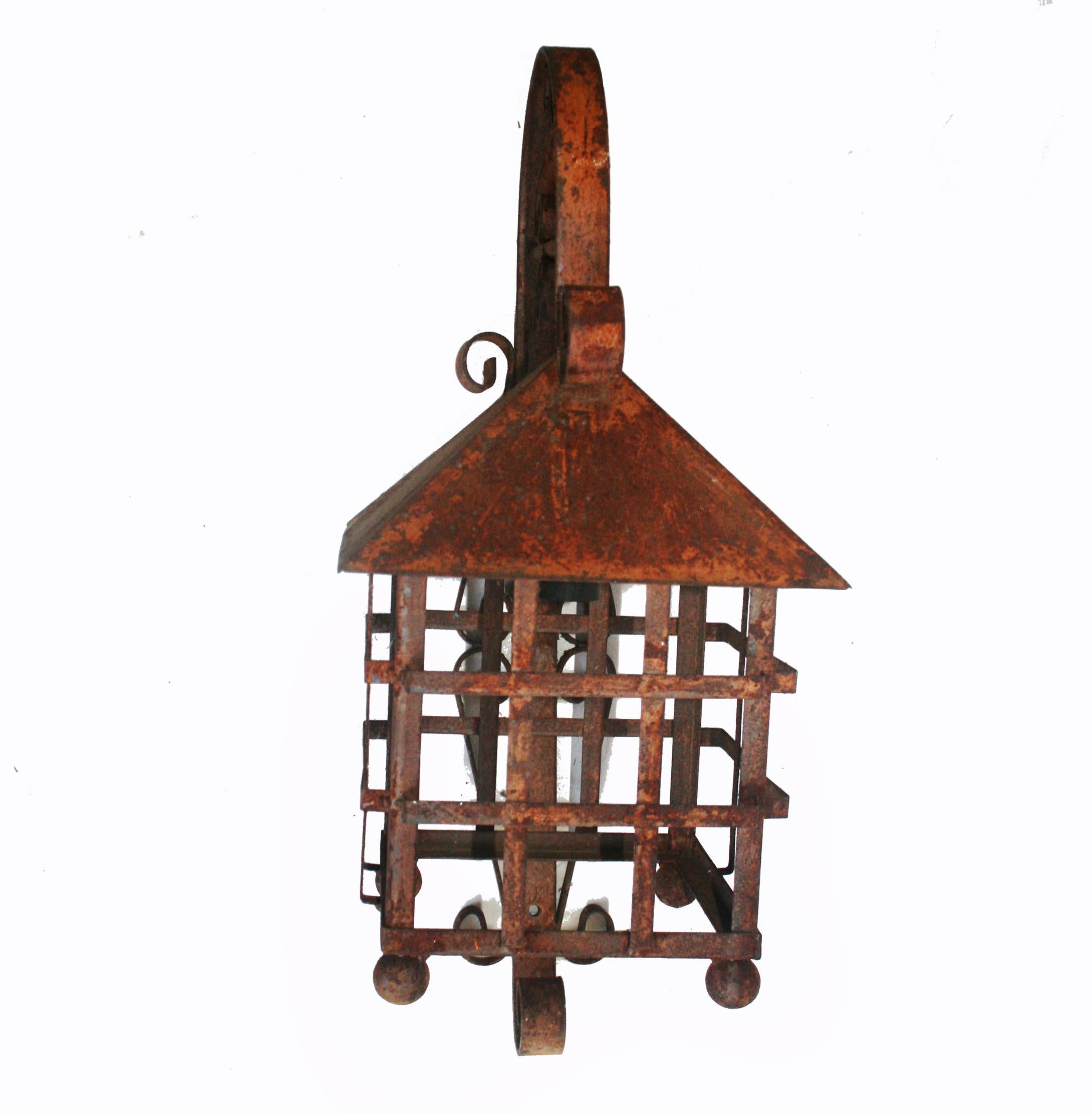Forged  Wrought Iron Lantern, From Toledo, Spain, Early 20th Century