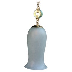 Vintage Lantern Mid-Century Italian Design Archimede Seguso Brass Green Glass, 1940s