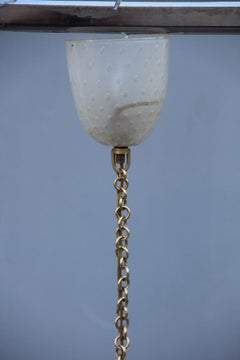 Lantern Murano Glass Bell Midcentury Design Transparent Bubbles Barovier Brass