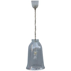 Lantern Murano Glass Bell Midcentury Design Transparent Bubbles Barovier Brass