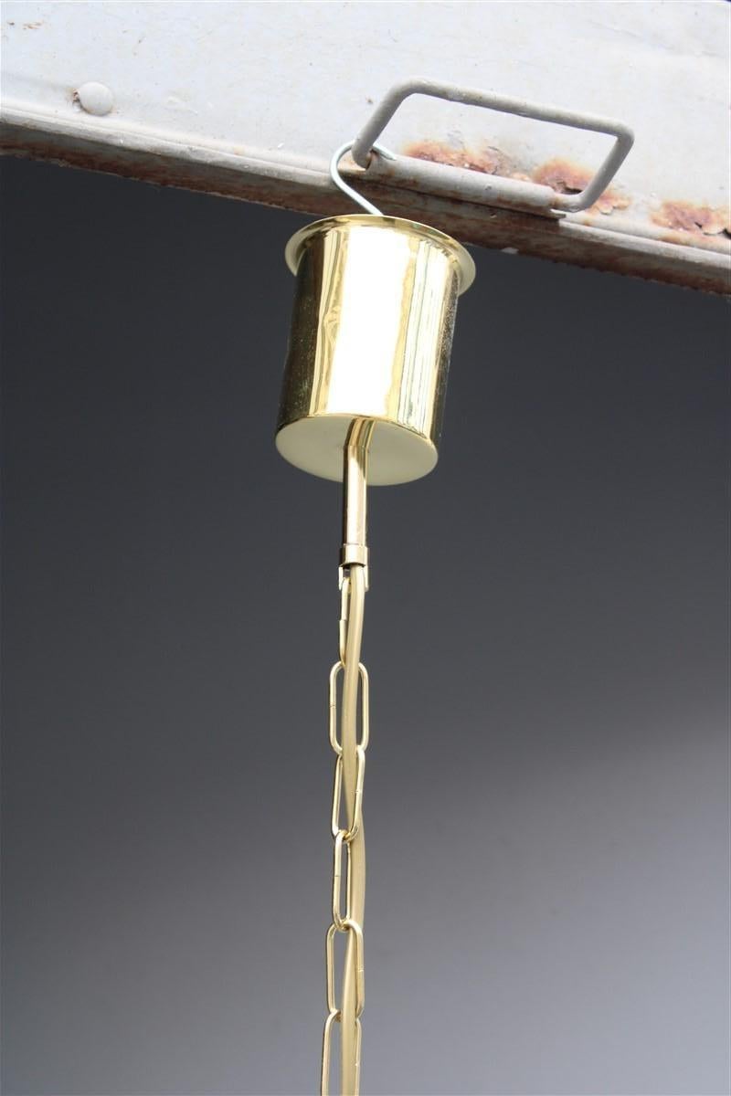 Lantern Murano Glass Brass Part Italian Design 1950s Pumpkin Seguso In Good Condition For Sale In Palermo, Sicily