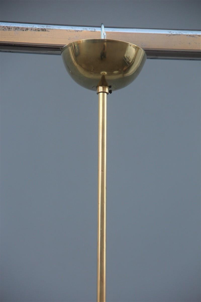 Lampe à suspension en laiton du milieu du siècle dernier, style Dino Martens, style Toso multicolore Bon état - En vente à Palermo, Sicily