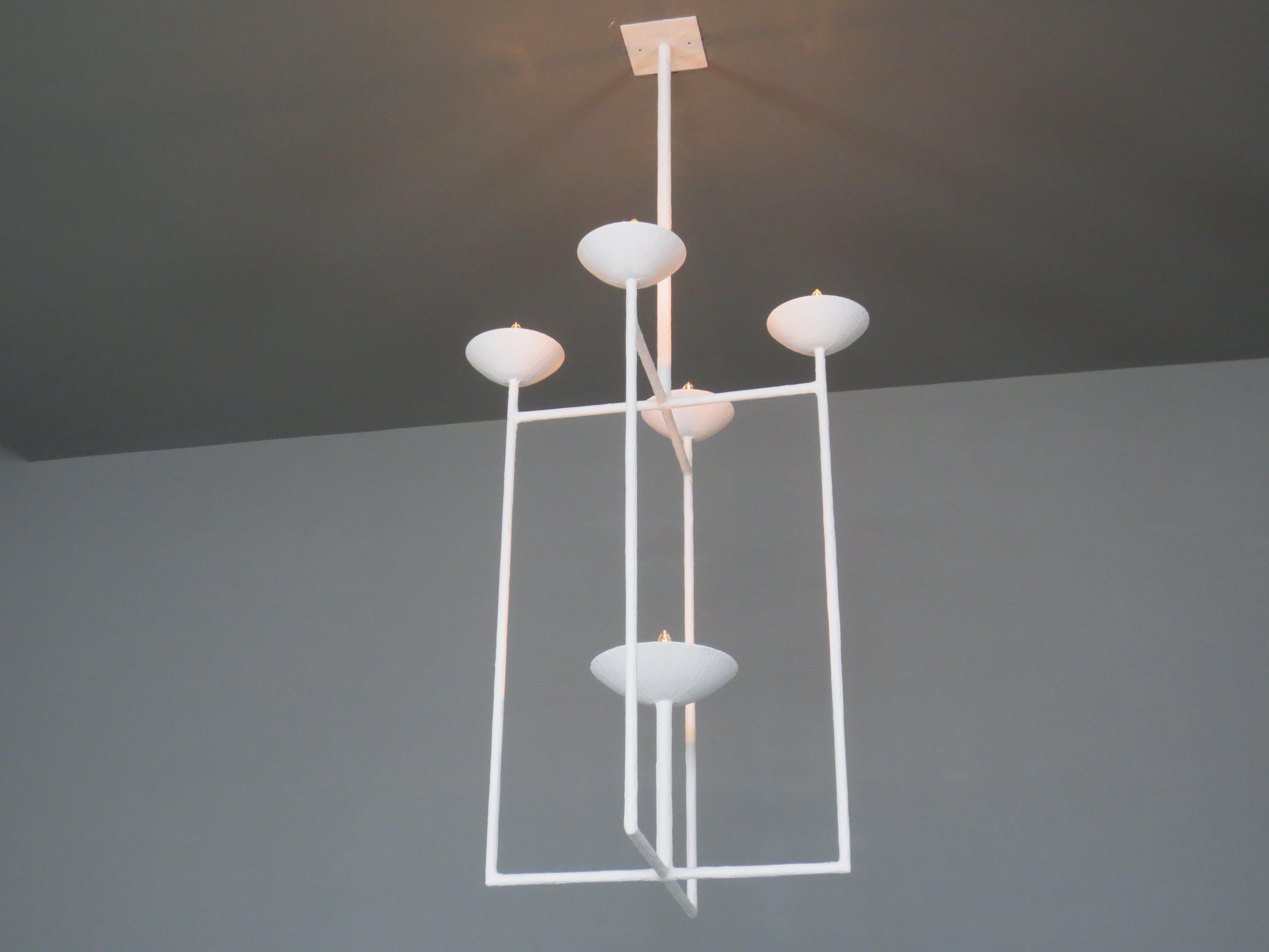 white plaster chandelier