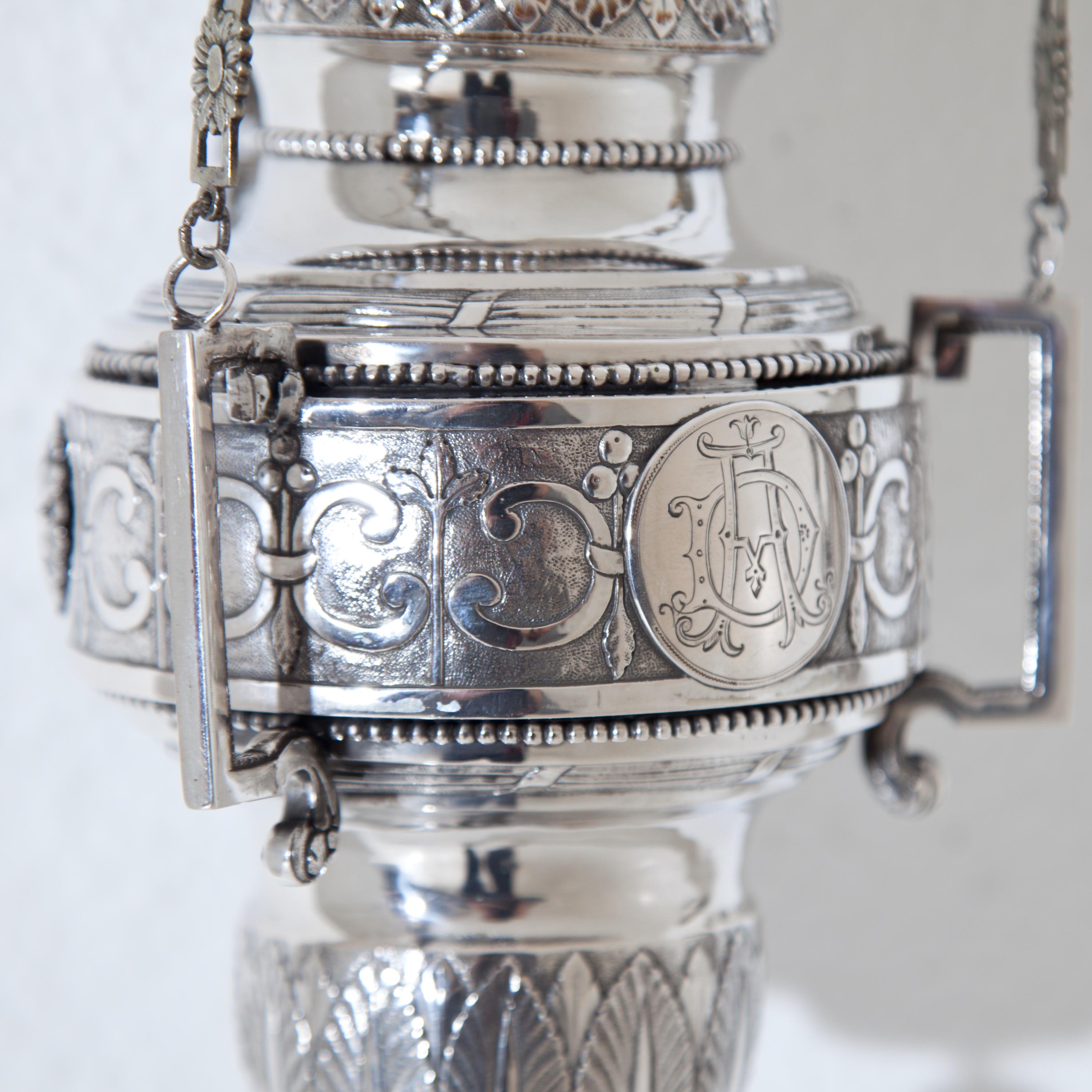 Silver Lantern, Probably Austria, circa 1820 For Sale
