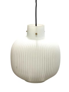 Lantern Shape Opal Glass Pendant Light, Glashütte Limburg 1960s, Germany