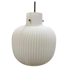 Lantern Shape Opal Glass Pendant Light, Glashütte Limburg 1960s, Germany