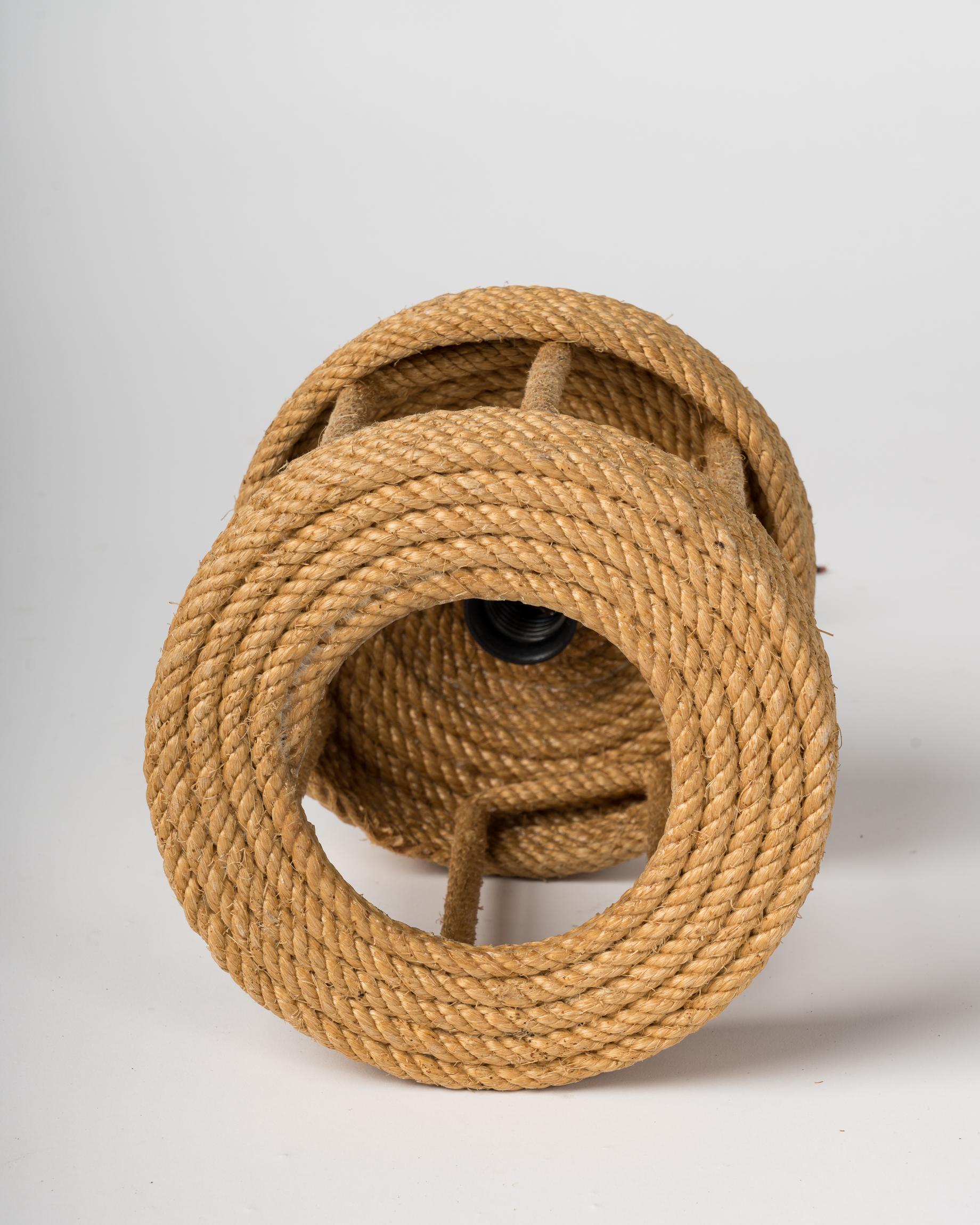 Laternenförmiger Seil-Anhänger von Audoux Minnet, Frankreich, 1960er Jahre im Angebot 1