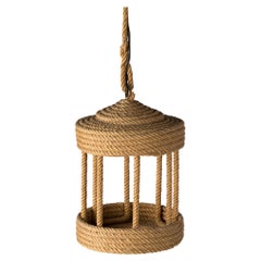 Lantern Shaped Rope Pendant by Audoux Minnet, France, 1960's