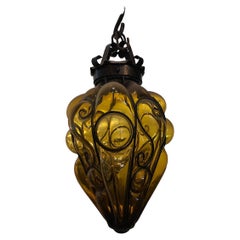 Lantern Style, Jugendstil, Art Nouveau, Liberty, French, 1900 in Iron and Murano