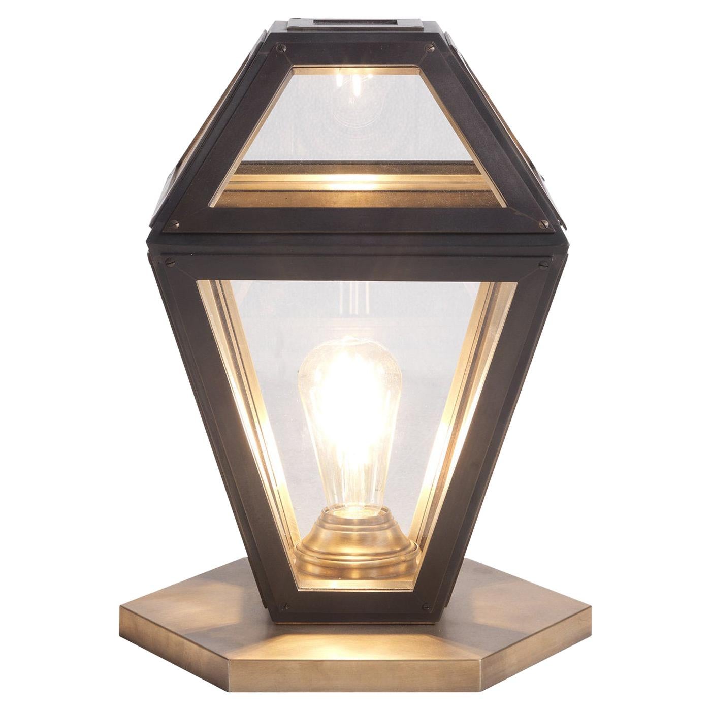 Lantern Table Lamp in Brass