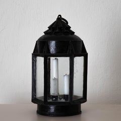 Lantern Table Swedish 19th Century Black Painted Metal Sweden
