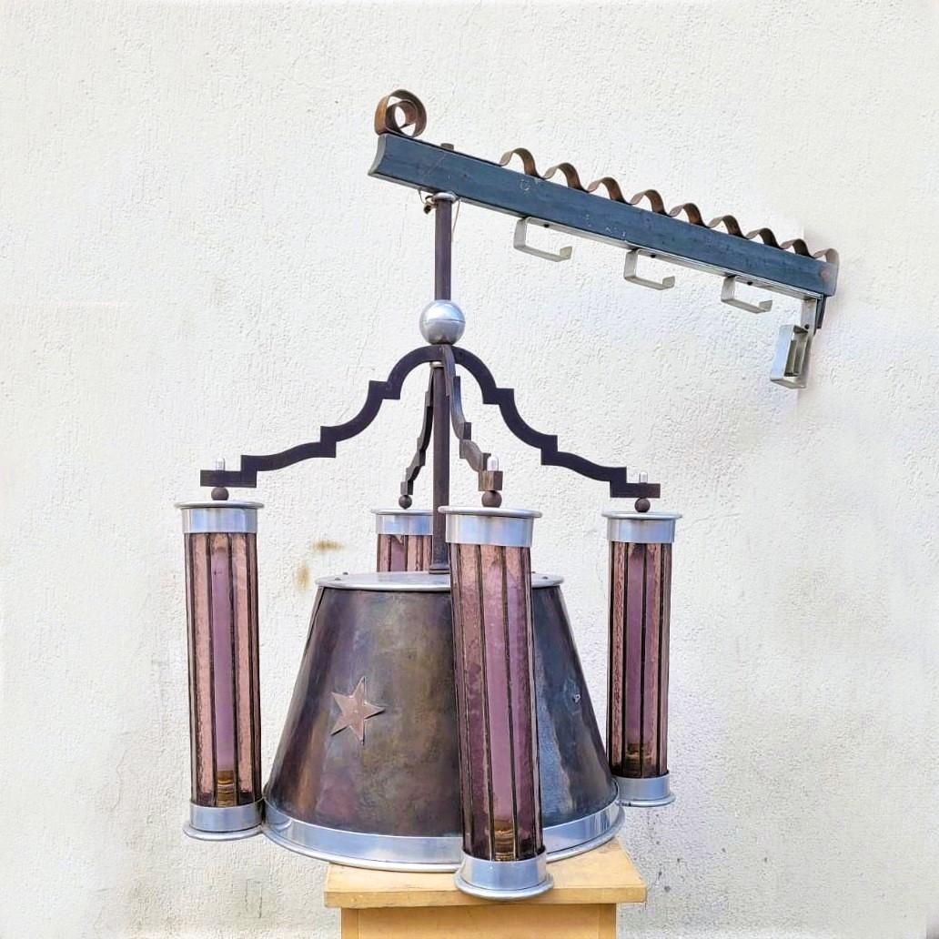 Lantern with its bracket, art déco, XXth century For Sale 5