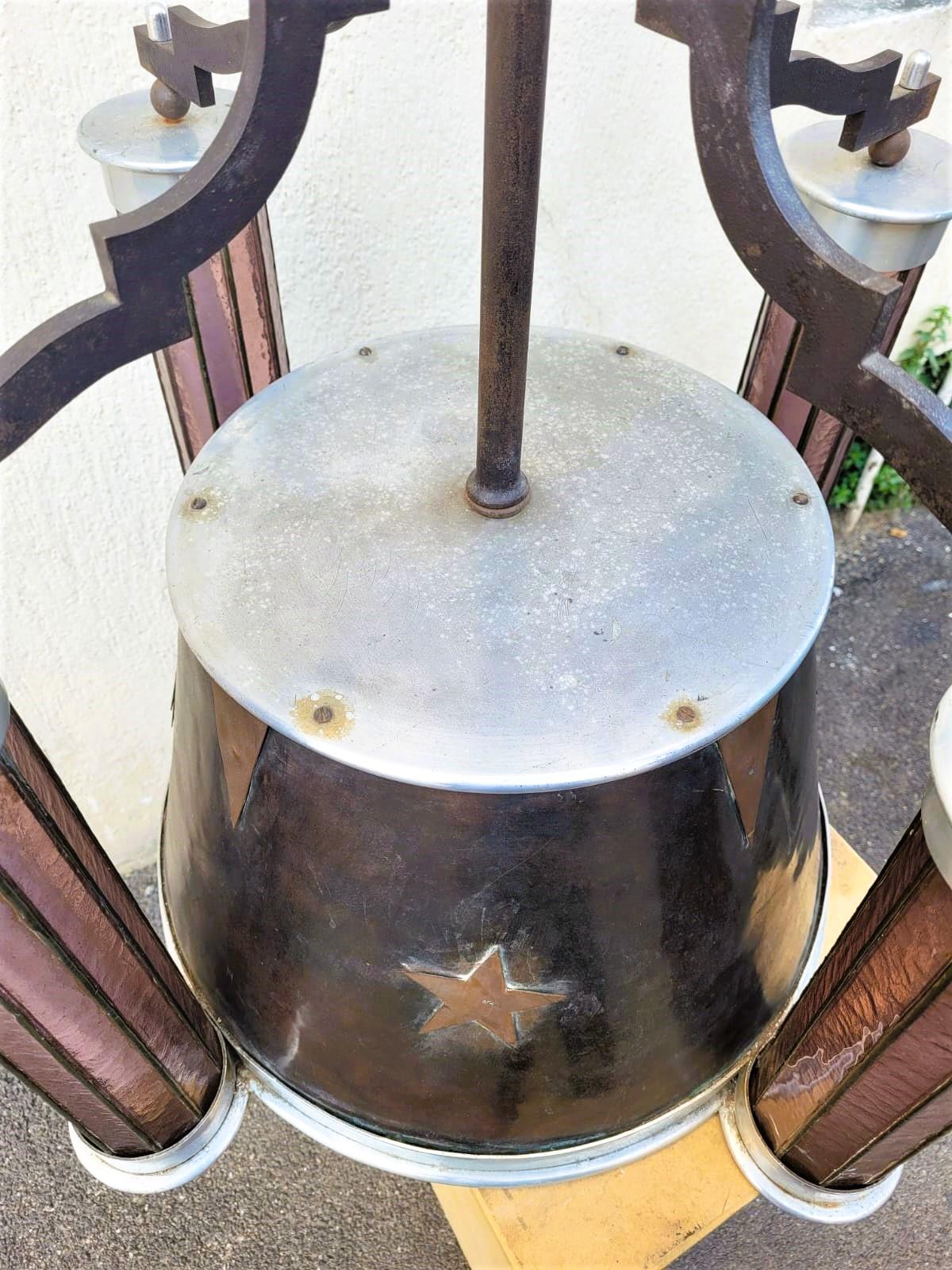 European Lantern with its bracket, art déco, XXth century For Sale