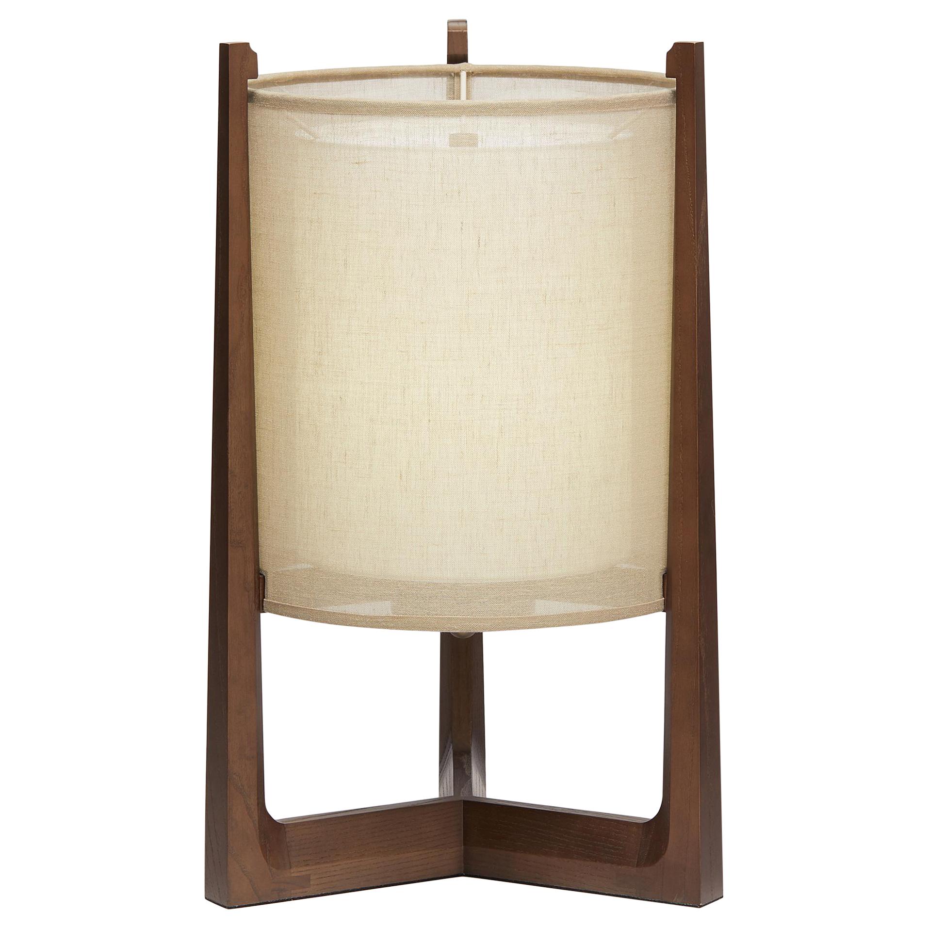 Lantern Wooden Bedside Round Table Lamp Interlock André Fu Living Modern Oak New