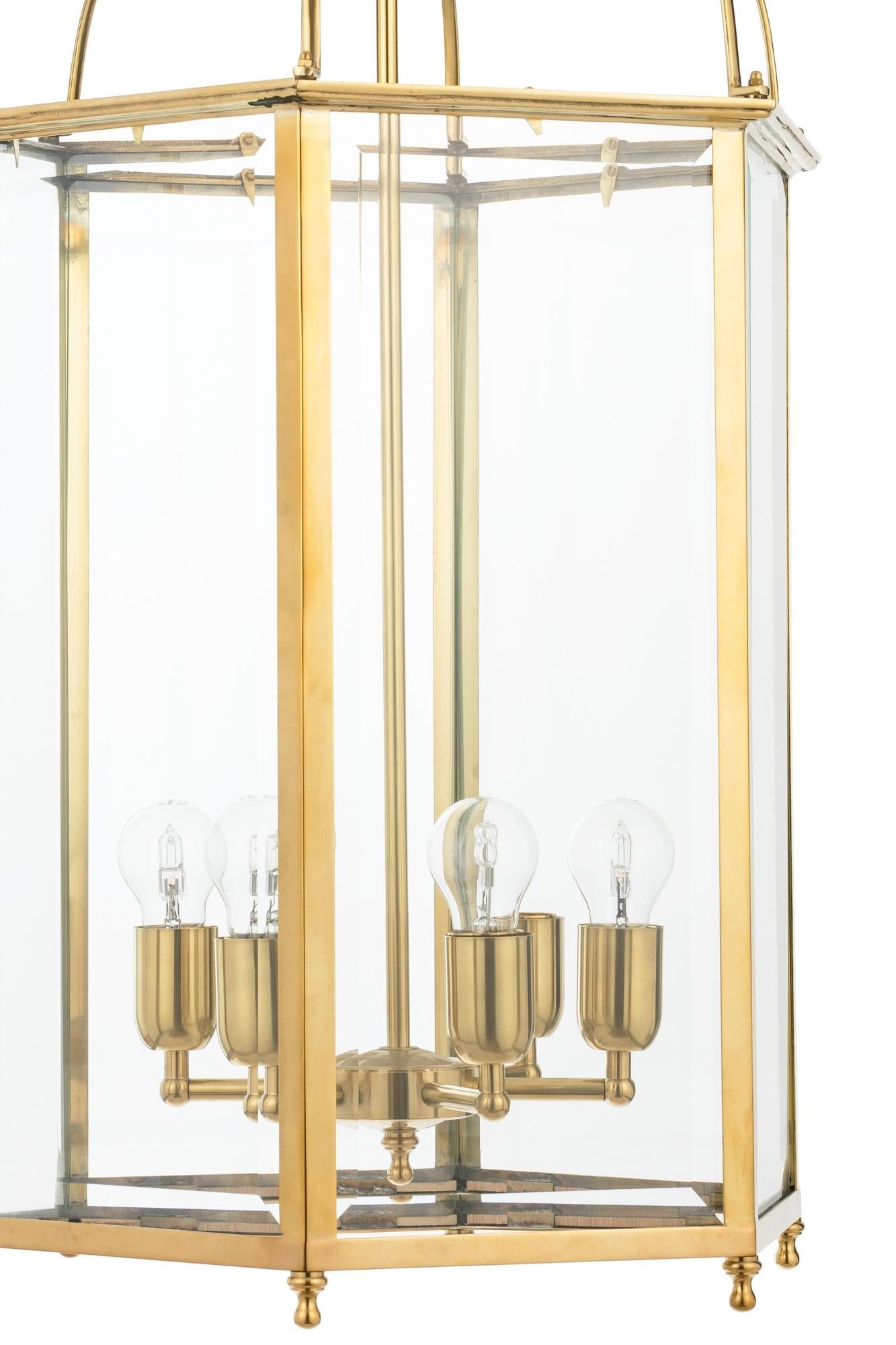 Lanterna a sospensione esagonale in ottone Eden In New Condition For Sale In Firenze, FI