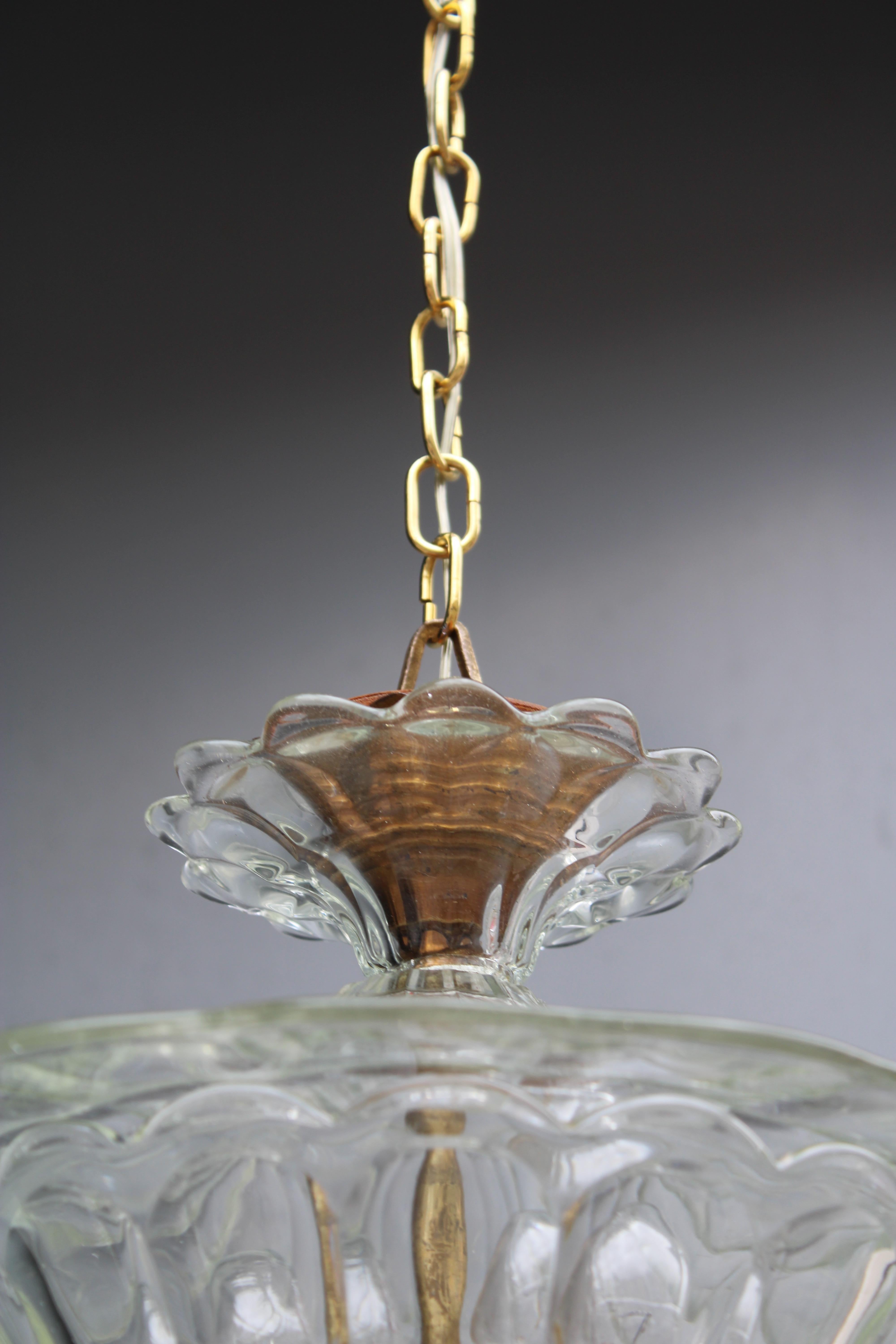 Vetro di Murano Lanterna Barovier vetro di Murano parti in Ottone 1940s Italia