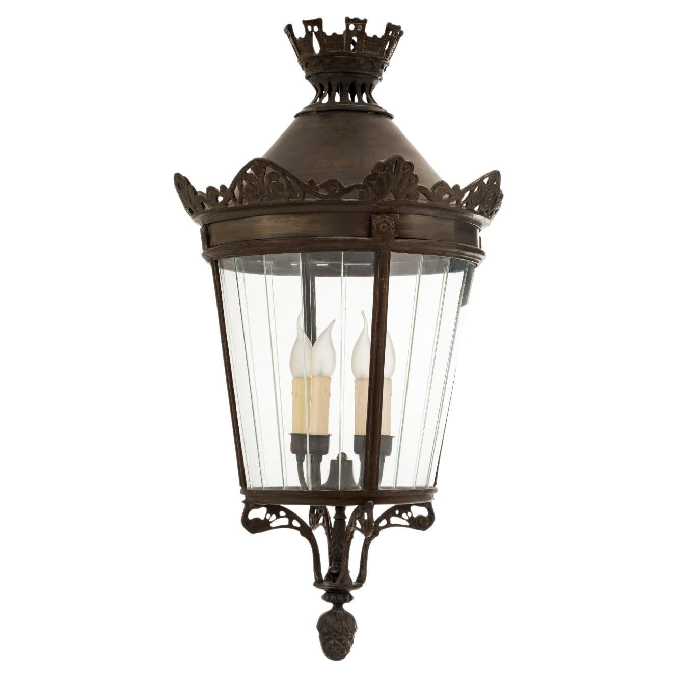 Lanterna classica con struttura in bronzo For Sale