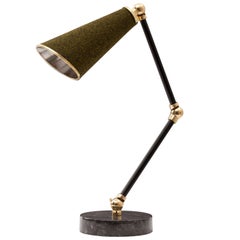 Lanterna Green Colored Felt Table Lamp by Merve Kahraman