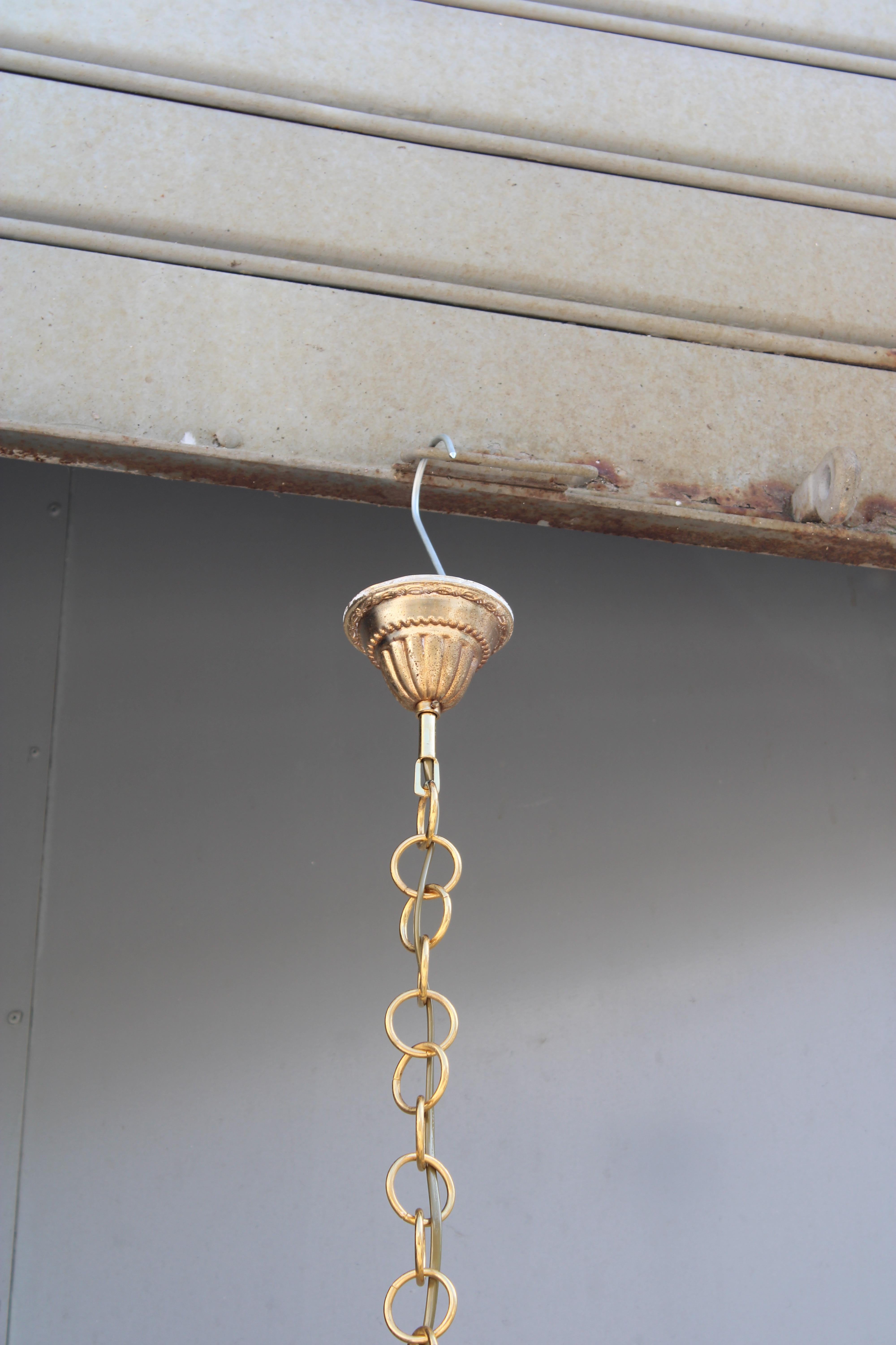 Lanterna in Cristallo e Ottone Mid-century Italian Design 1950 in vendita 5