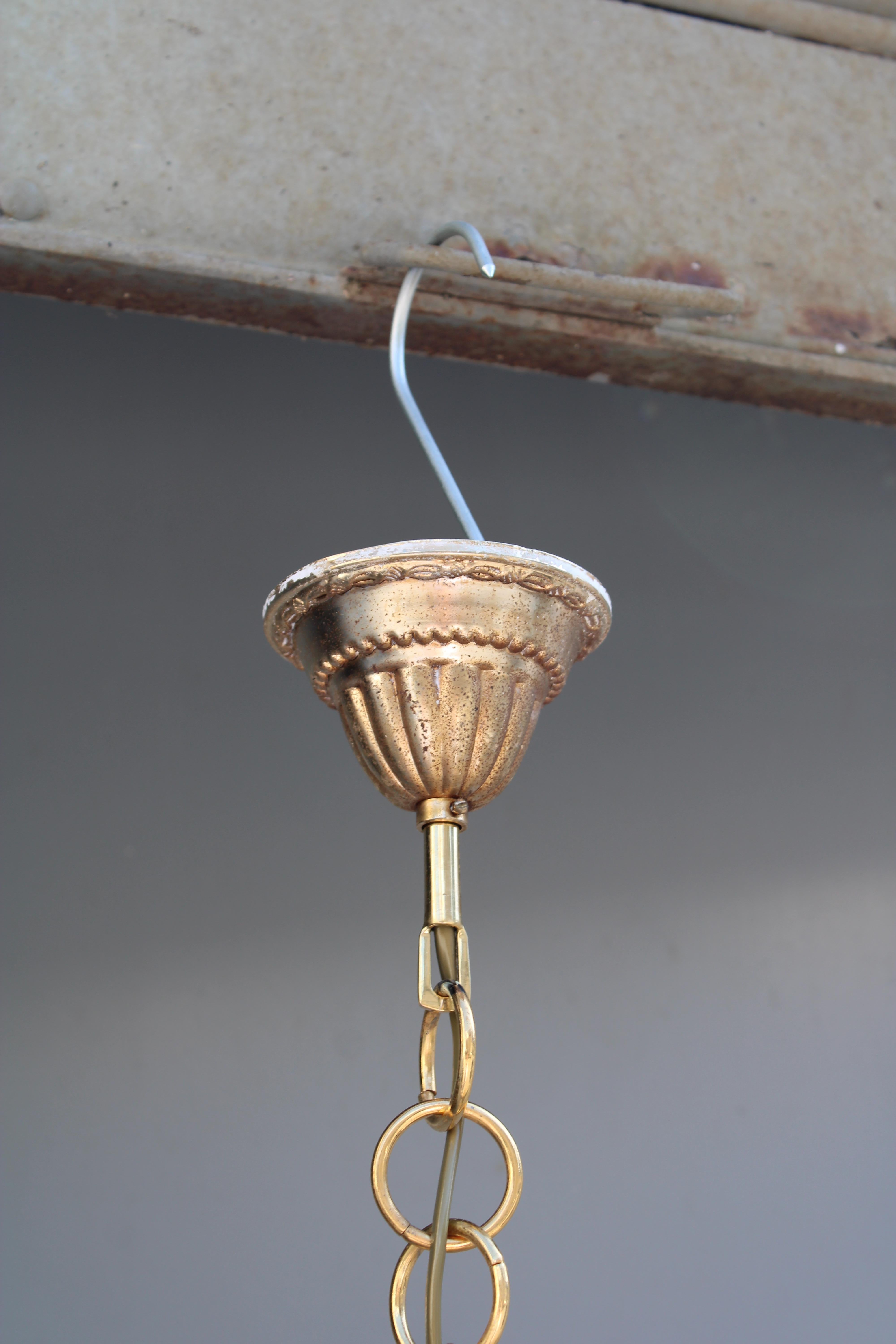 Lanterna in Cristallo e Ottone Mid-century Italian Design 1950 in vendita 8