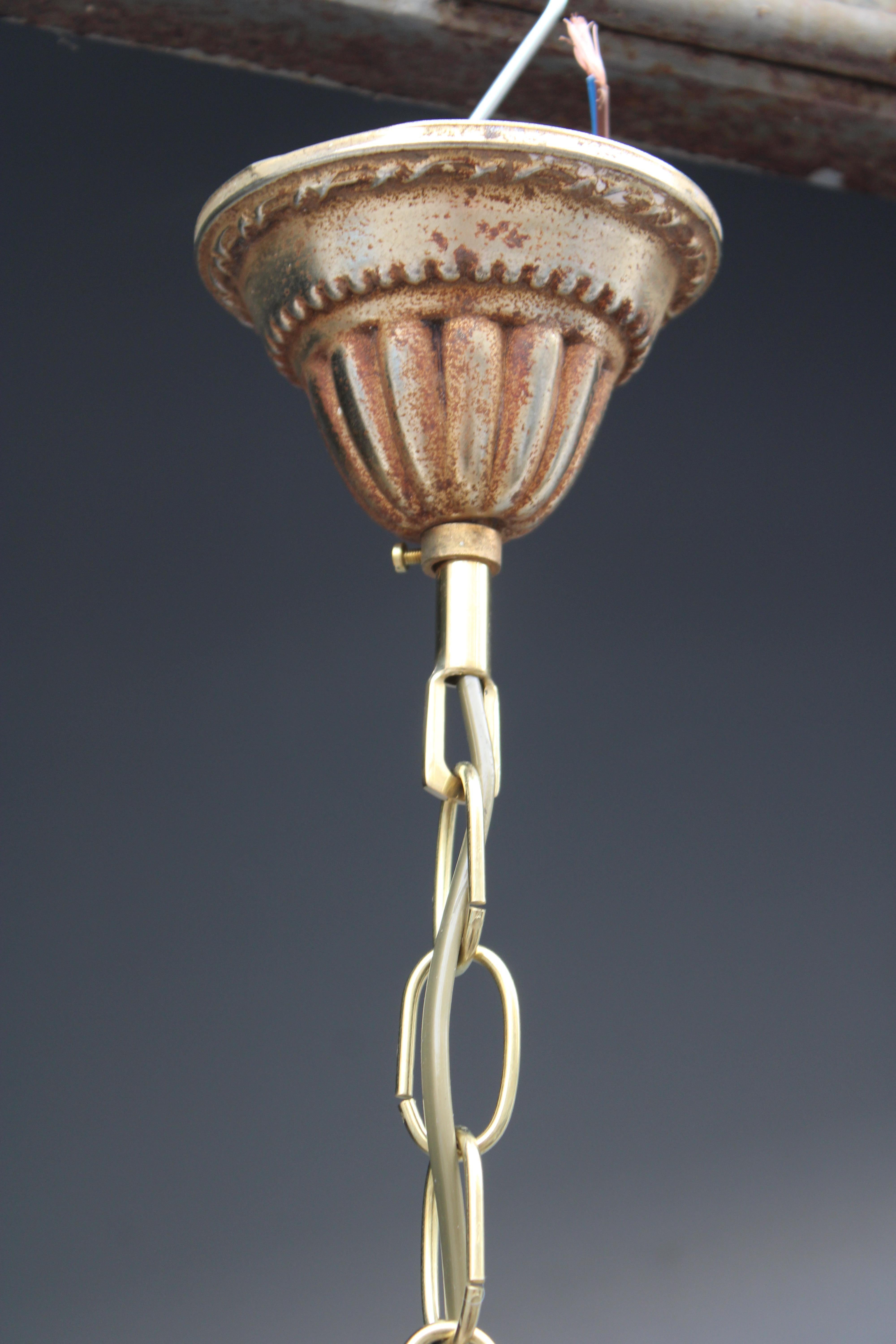 Mid-20th Century Lanterna in Cristallo e Ottone Mid-century Italian Design 1950 in vendita