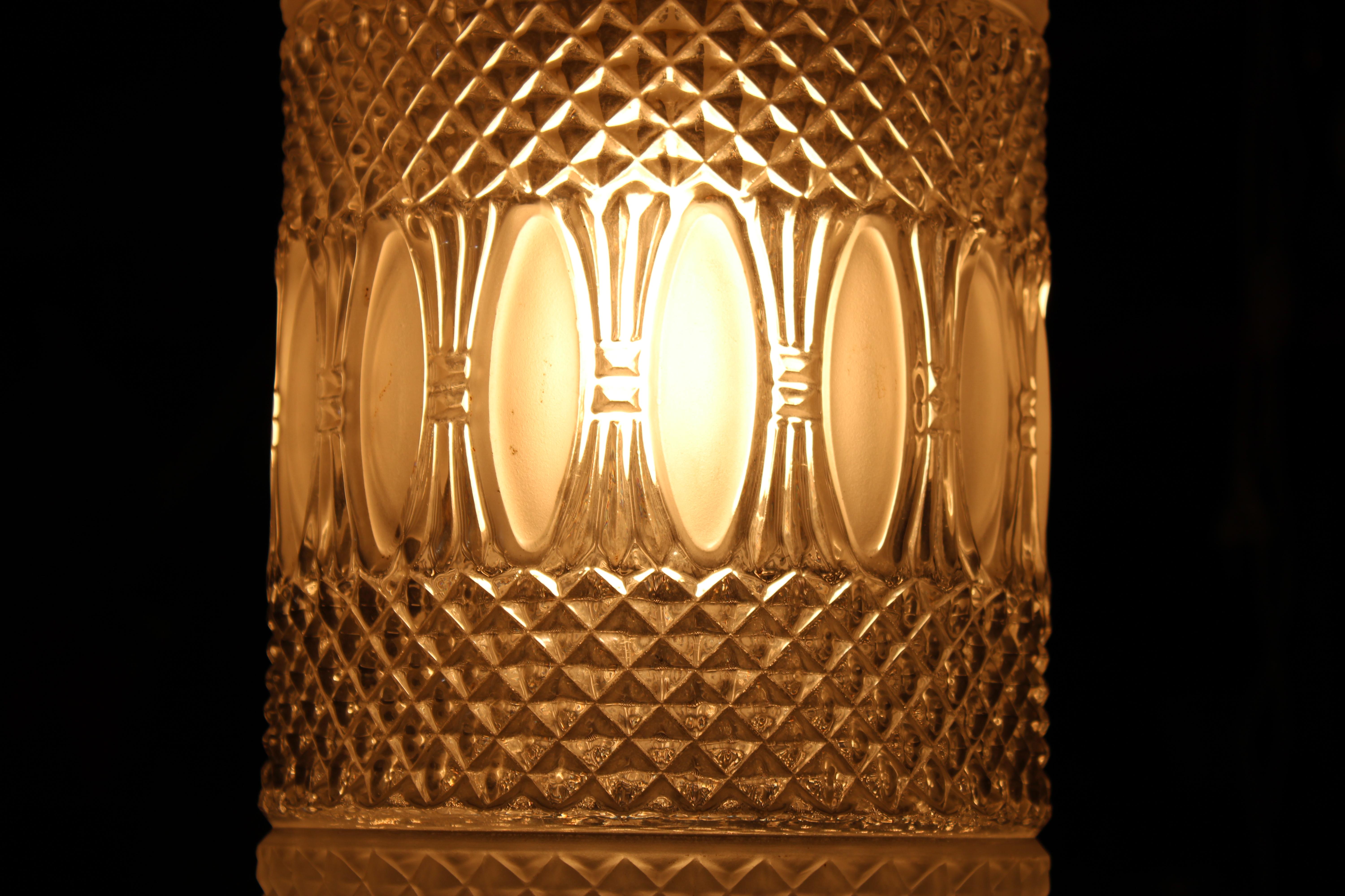 Lanterna in Cristallo e Ottone Mid-century Italian Design 1950 in vendita 1
