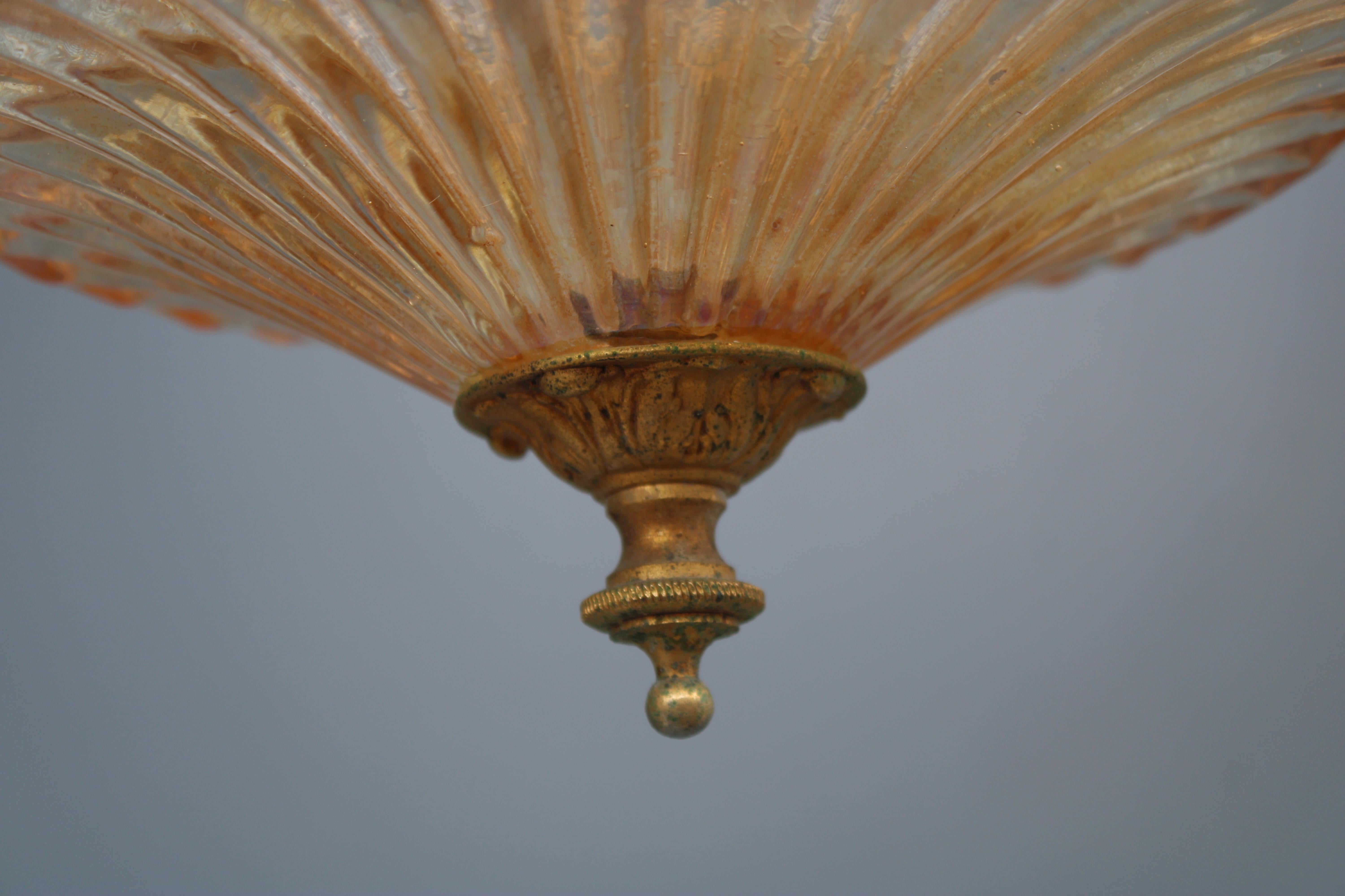 Lanterna in Cristallo e Ottone Mid-century Italian Design 1950 in vendita 3