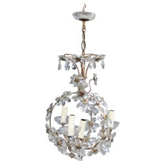 Lanterna in metallo e cristallo Francese 1950 Mid-century France Design