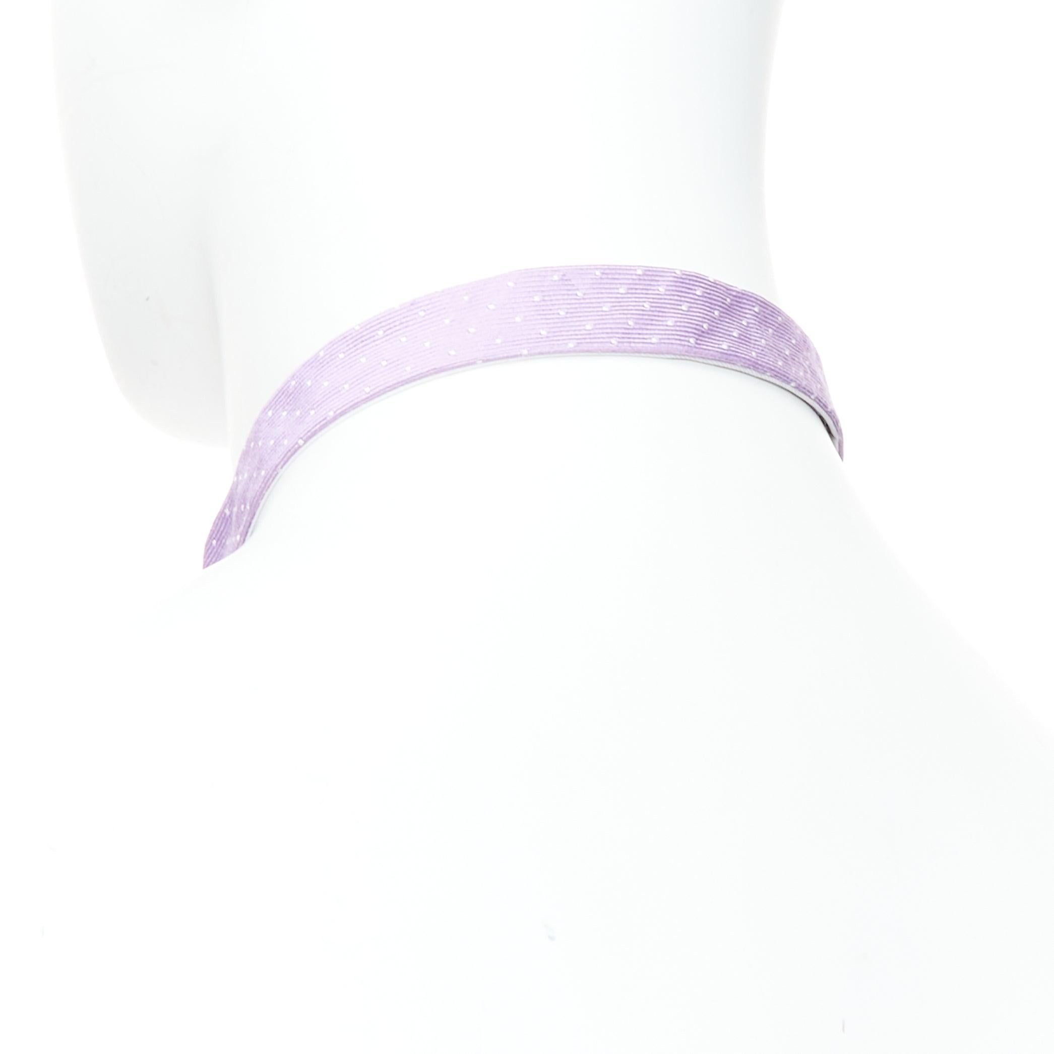 LANVIN 100% silk purple white dot classy bow tie For Sale 1