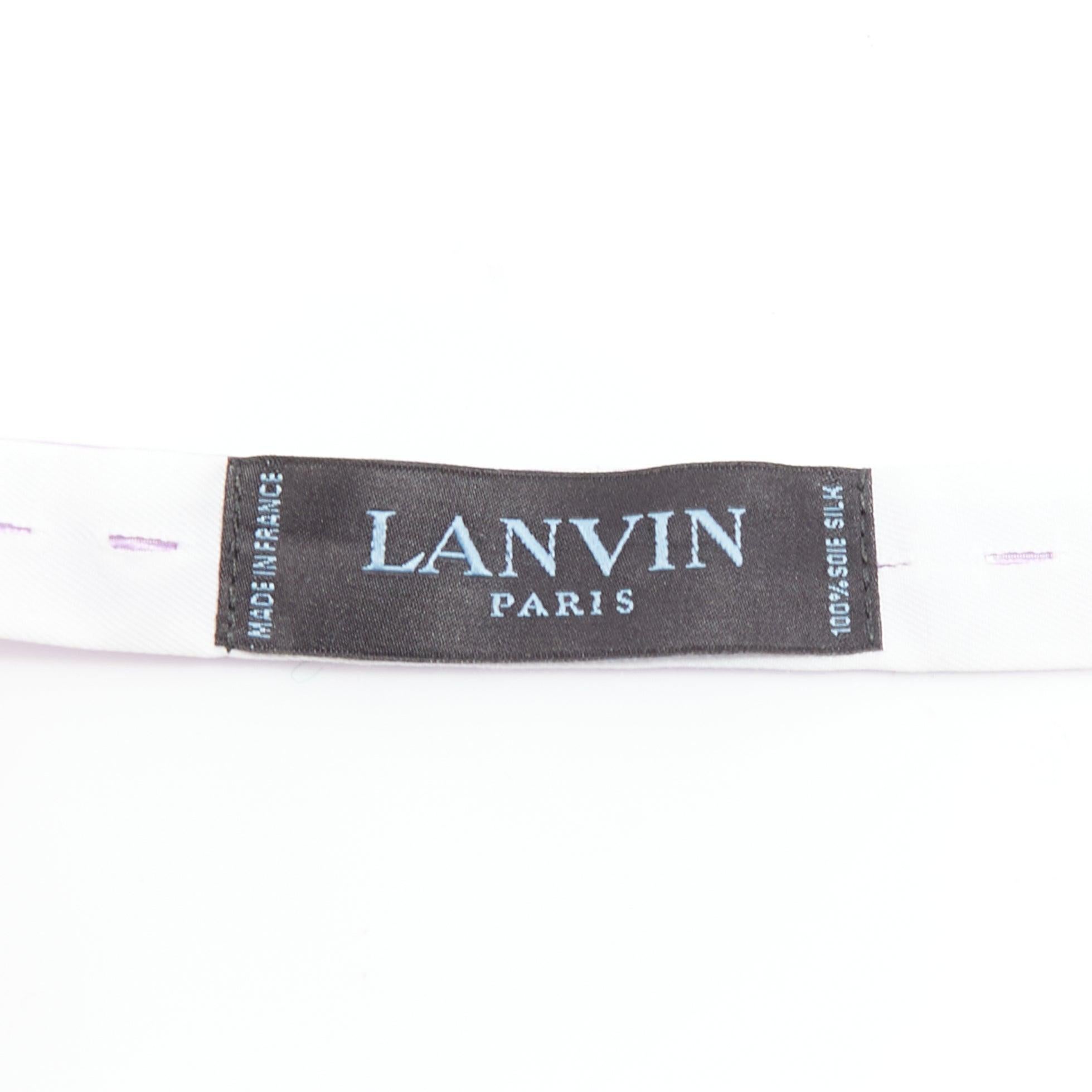 LANVIN 100% silk purple white dot classy bow tie For Sale 3